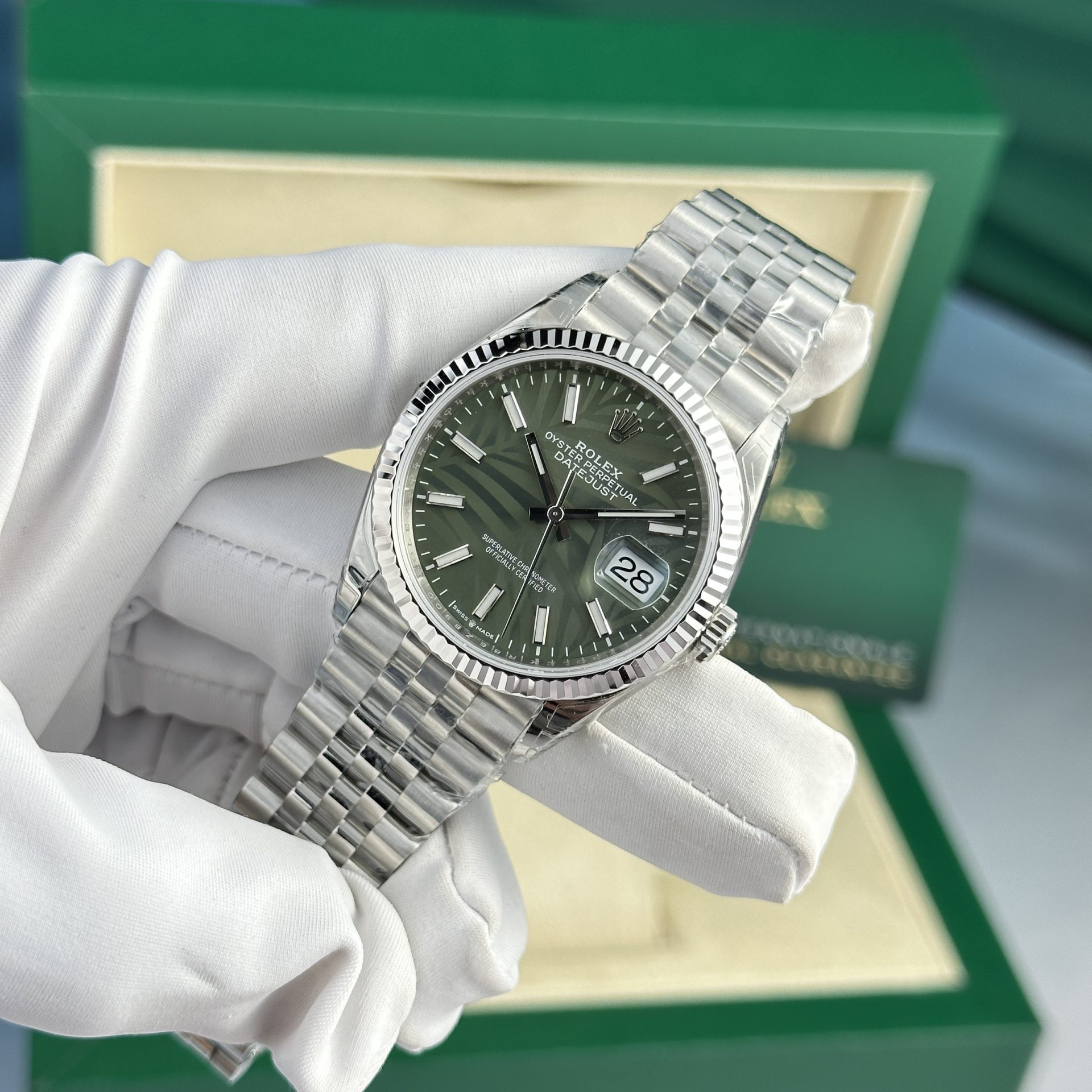 Rolex Replica Watch DateJust 126234 Dial Green VS Factory 36mm
