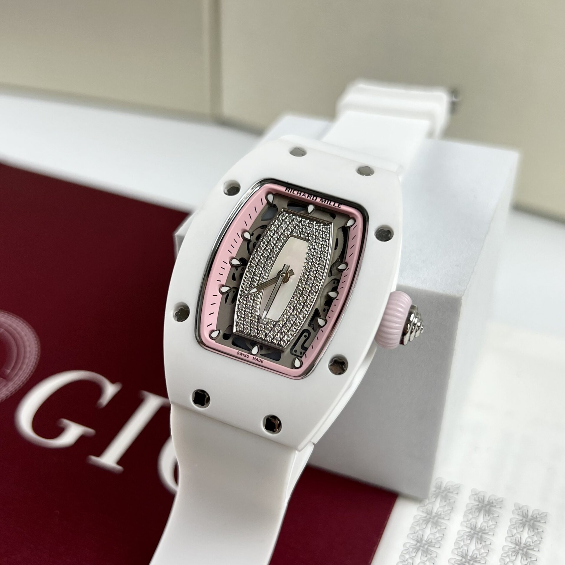 Richard Mille RM07-01 Ceramic Replica 1:1 Watch Rubber Strap 36mm