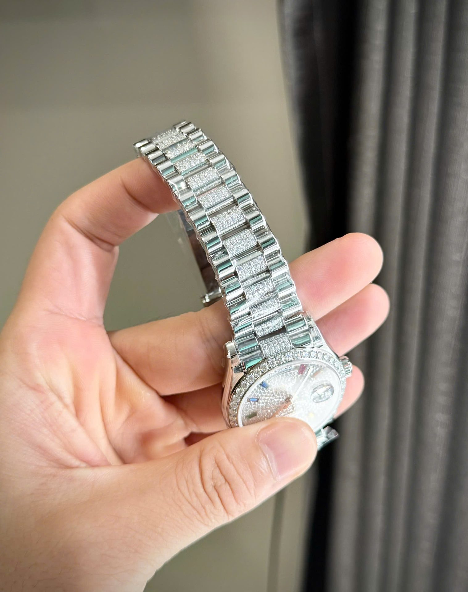 Rolex Day-Date Best Replica Watch Custom Moissanite Diamonds 36mm