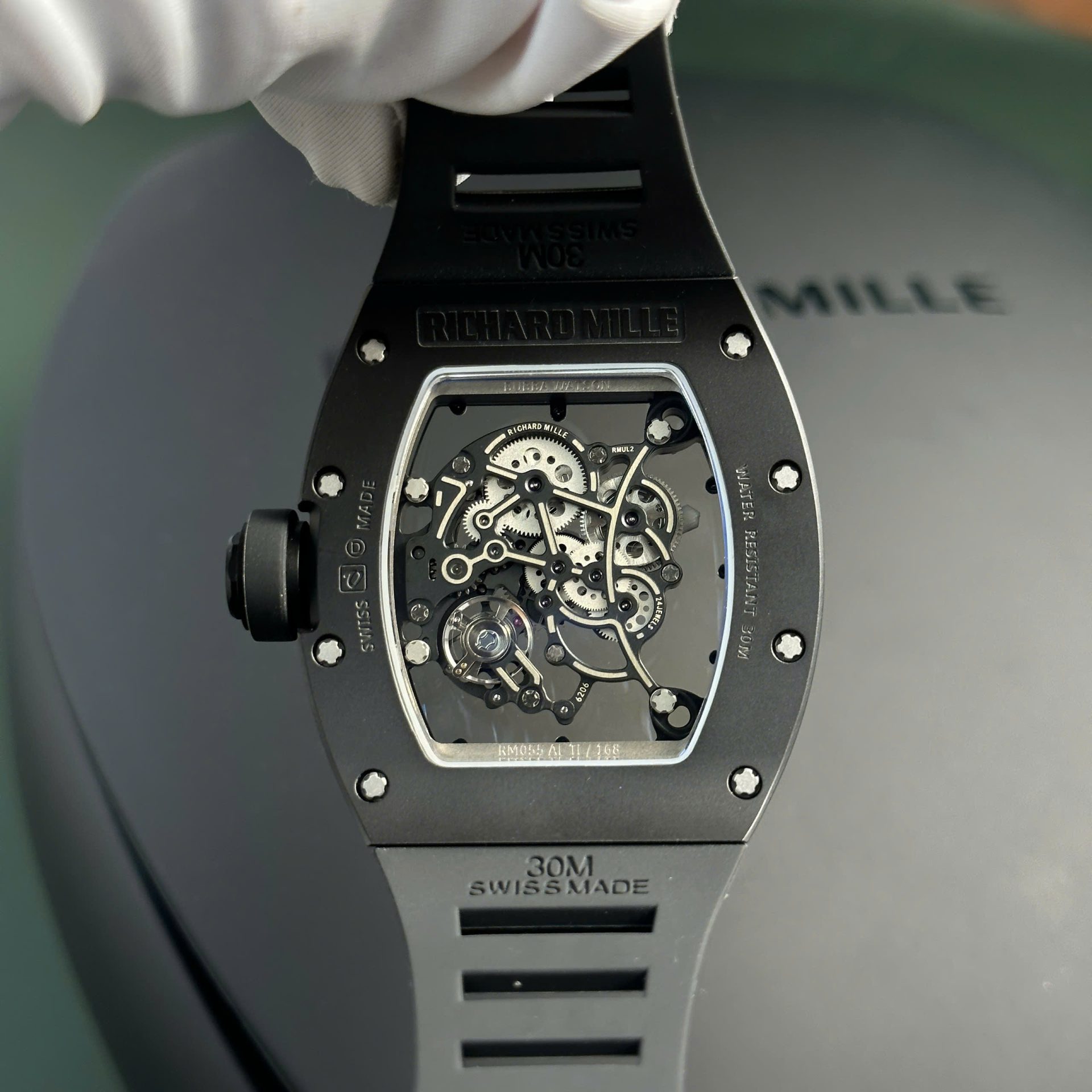 Richard Mille Replica Watch RM055 Black Ceramic Rubber Strap BBR Factory 42,7 49,9mm