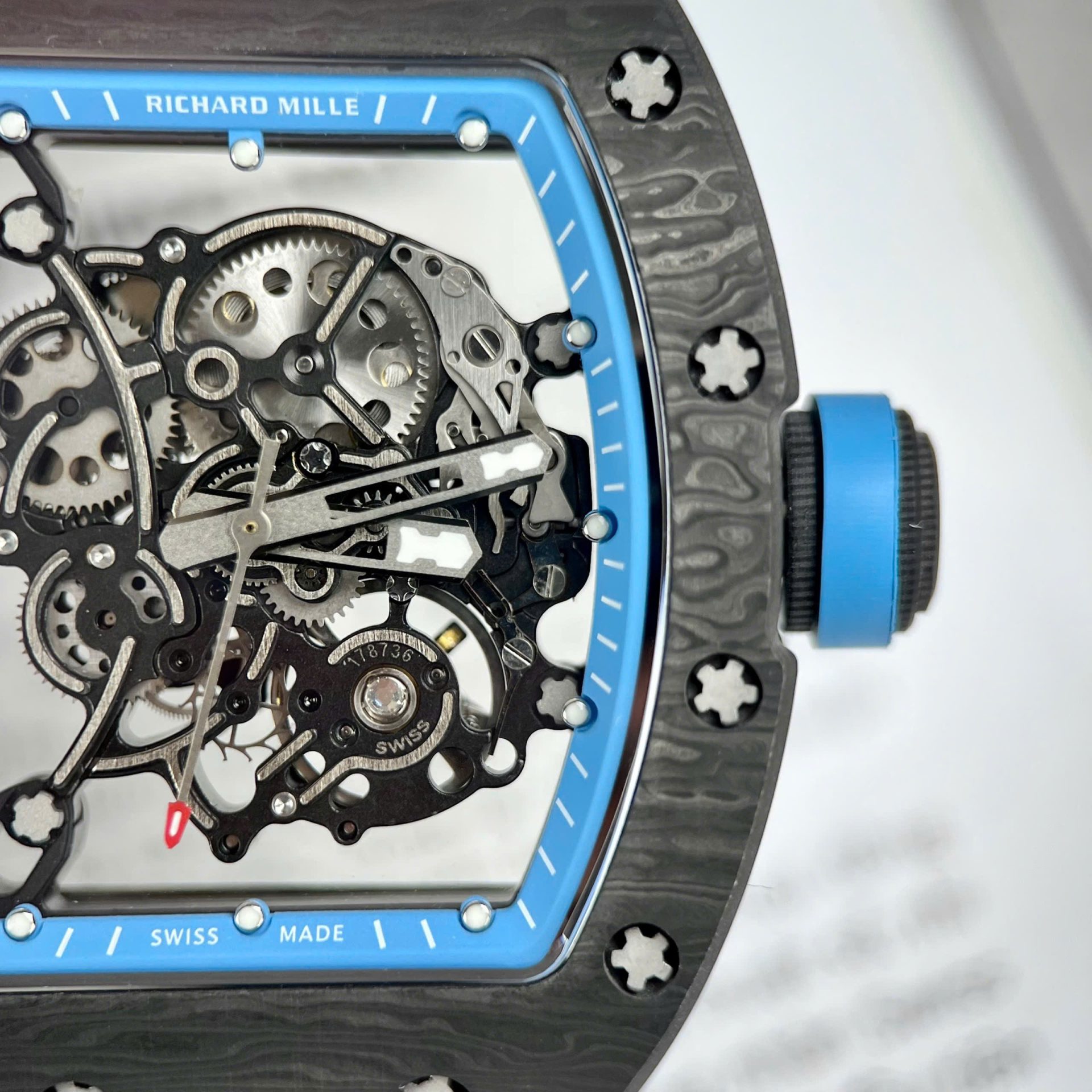 Richard Mille RM055 Replica Watch Full Carbon Case Rubber Strap 45mm