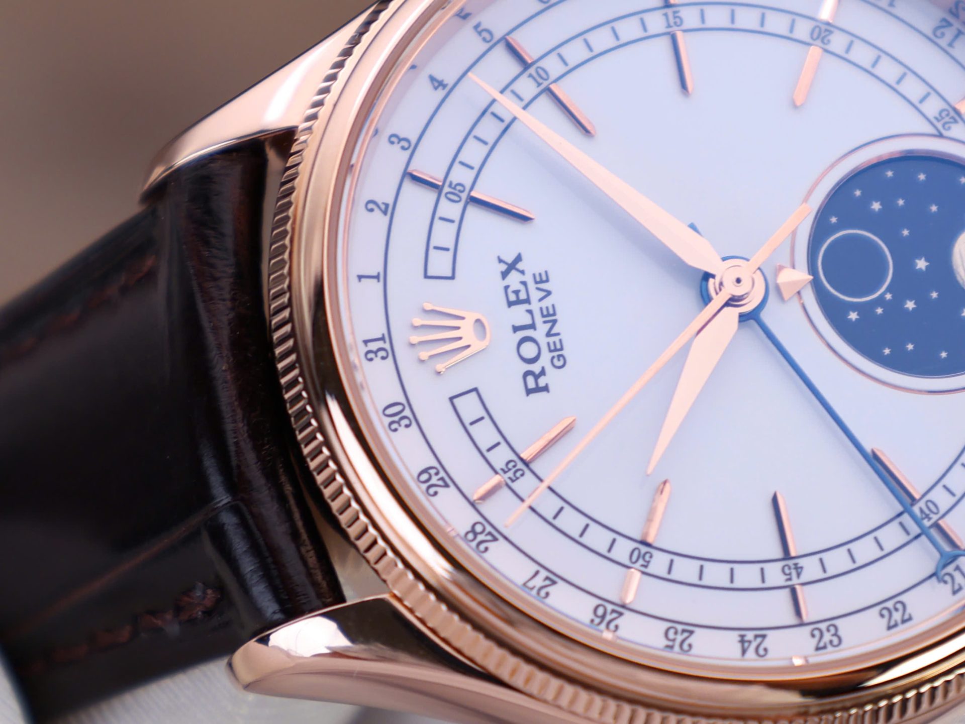 Rolex Cellini Moonphase Replica Watch Gold Wrapped KZ Factory 39mm