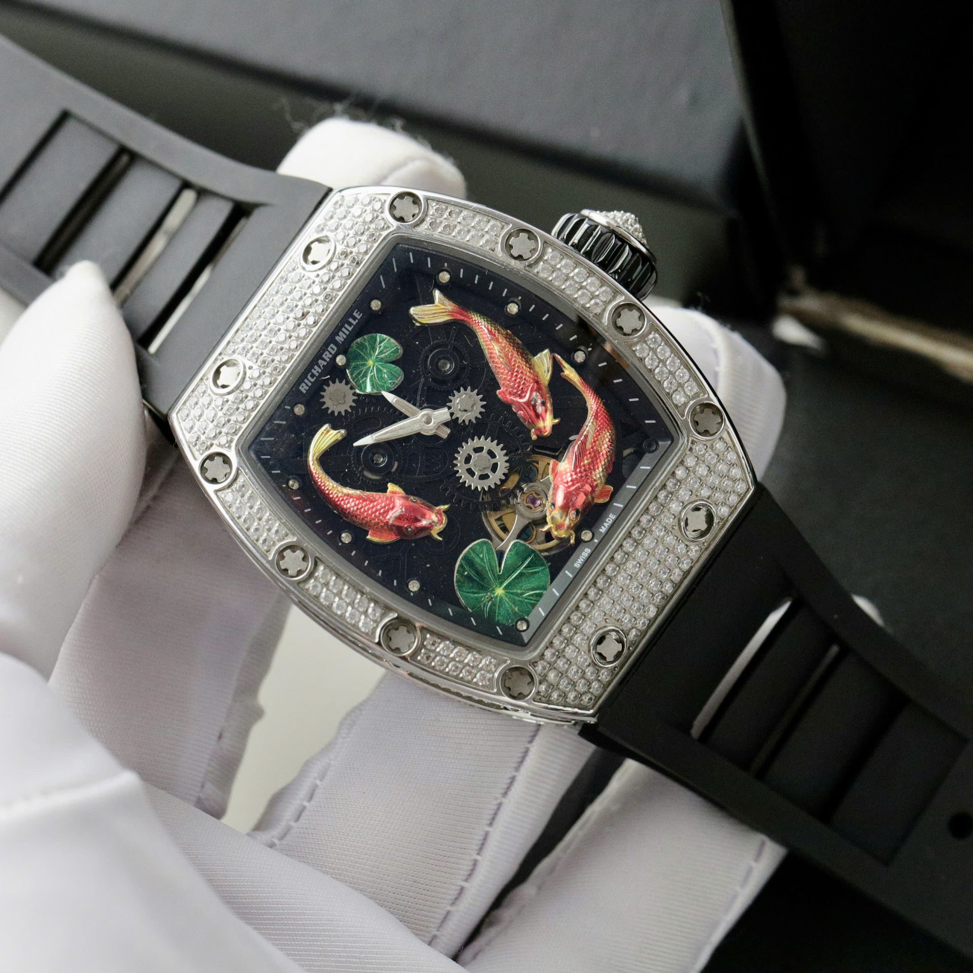 Richard Mille Replica Watch Rubber Strap Black 42mm