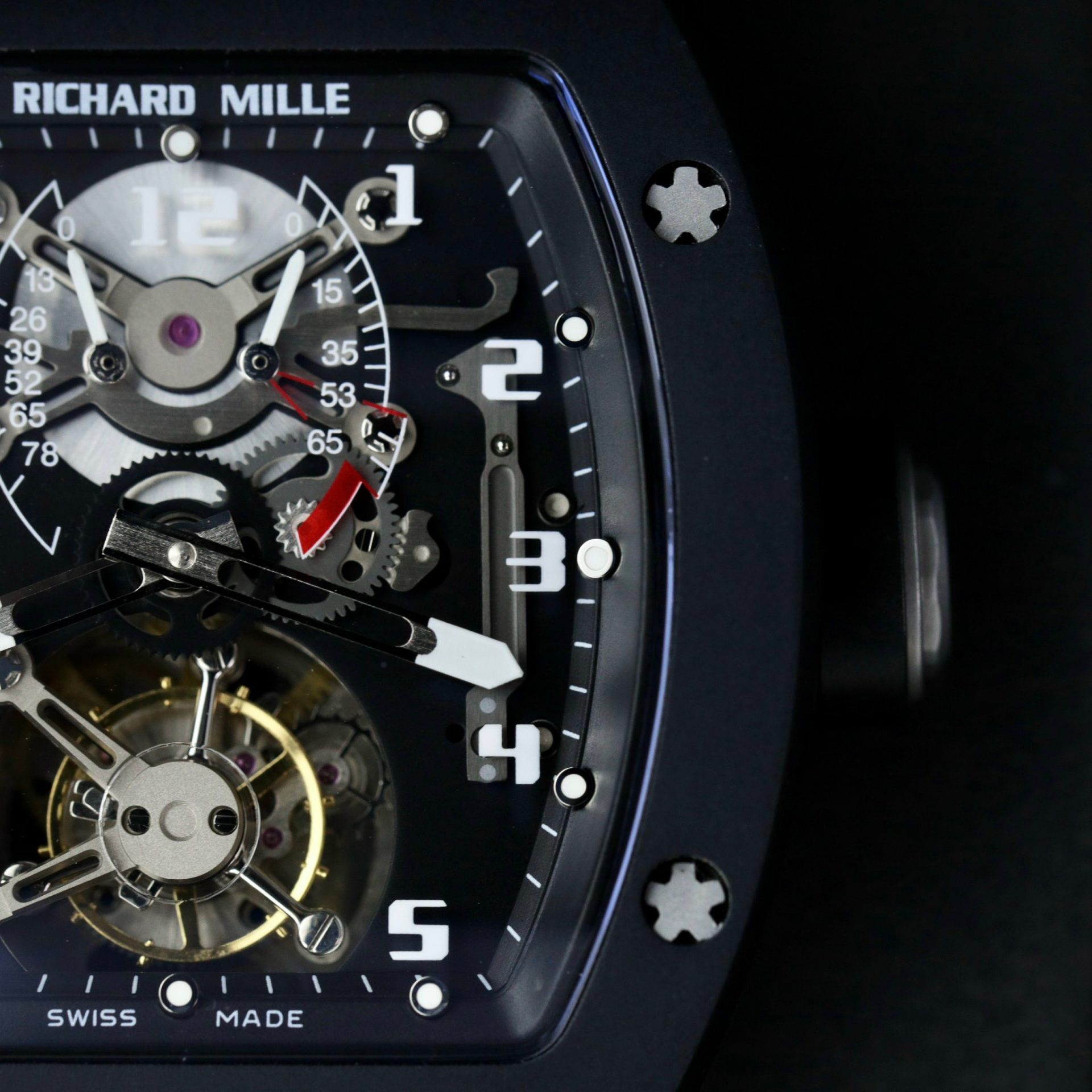 Richard Mille Replica Watch RM001 Tourbillon Black Ceramic 42mm