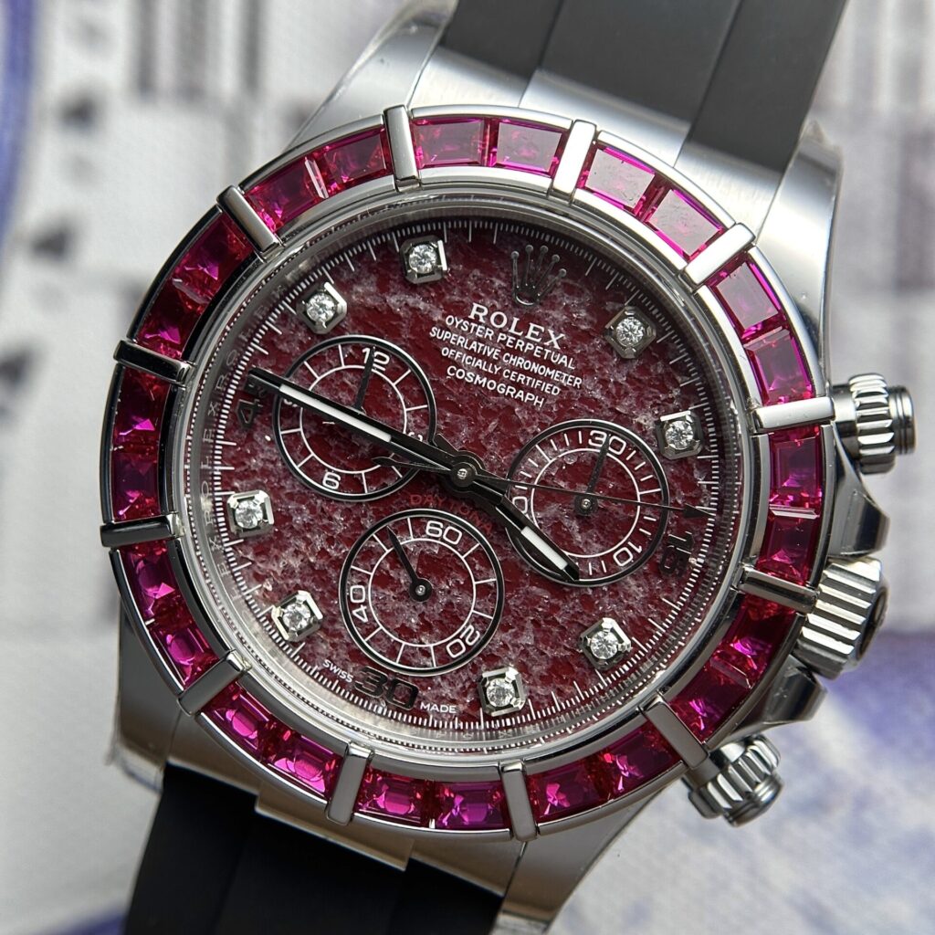 Rolex Best Replica Watch Daytona 116519 Dial Rubellite Rubber Strap 40mm
