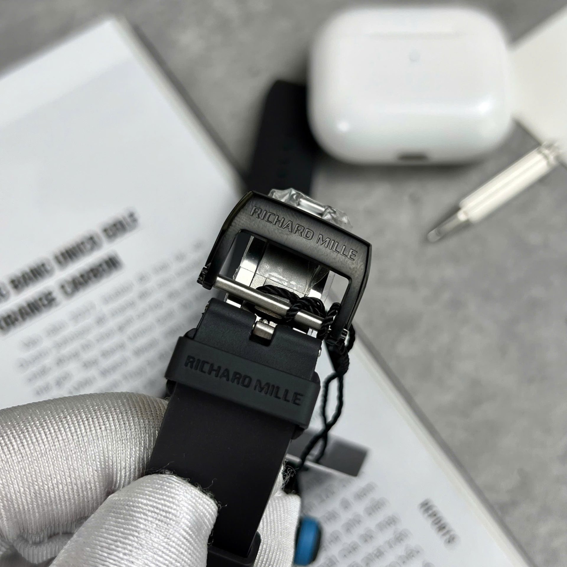 Richard Mille RM055 Replica Watch Full Carbon Case Rubber Strap 45mm