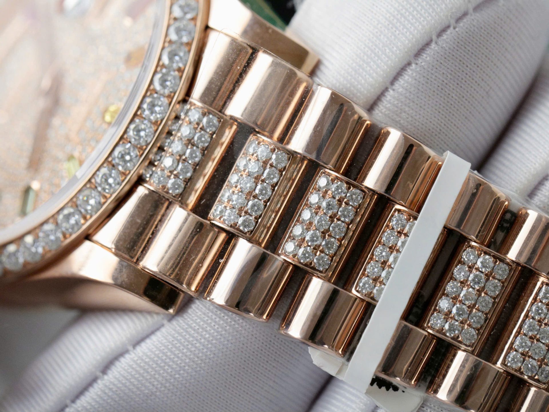 Rolex Day-Date 128395TBR Refined 18K Gold Wrapped   Moissanite Diamonds Best Replicas 36mm