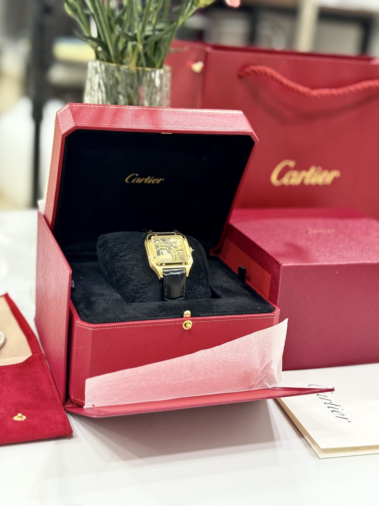 Cartier Replica Watch Santos WHSA0031 Quartz Leather Strap 31x43mm
