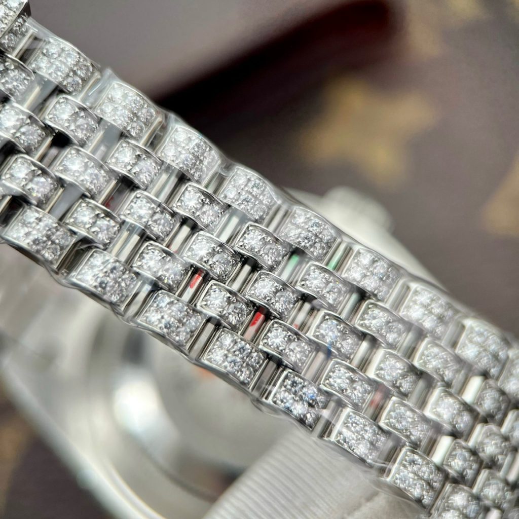 Rolex Replica Watch DateJust Custom Full Diamonds Moissanite 41mm