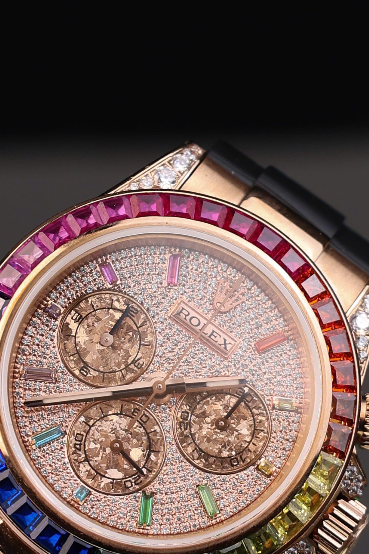 Rolex Daytona Rainbow Copies Watch Rubber Strap MS Factory 40mm