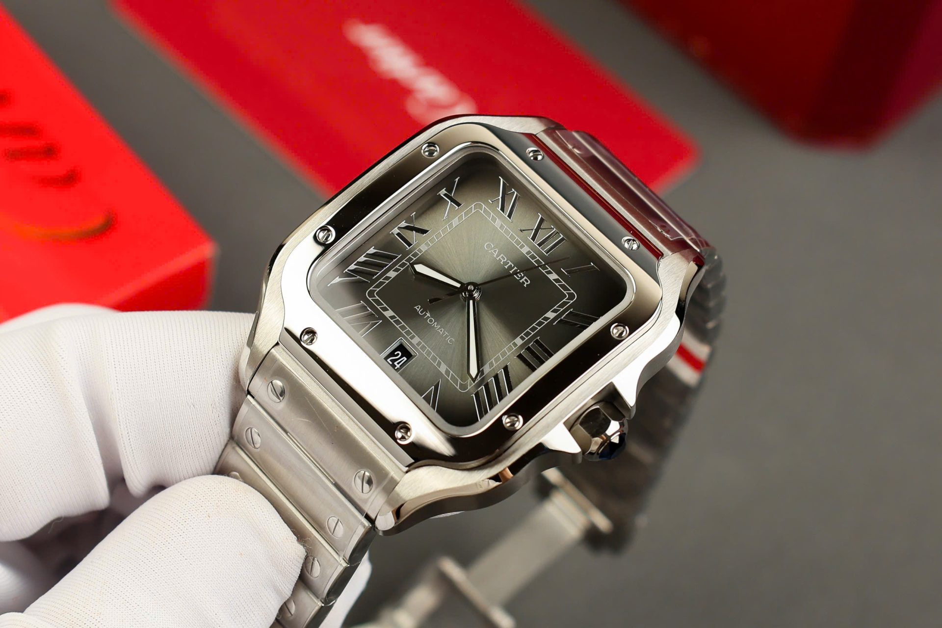 Cartier Santos Replica 11 Watch Gray Dial AF Factory 39.8mm