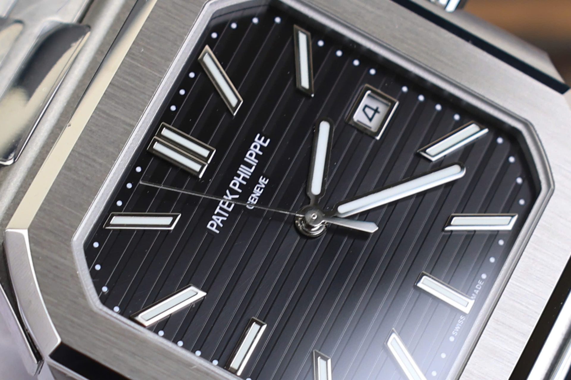 Patek Philippe Cubitus 5821 Replica Watches Black Dial Stainless Steel TW Factory 45mm