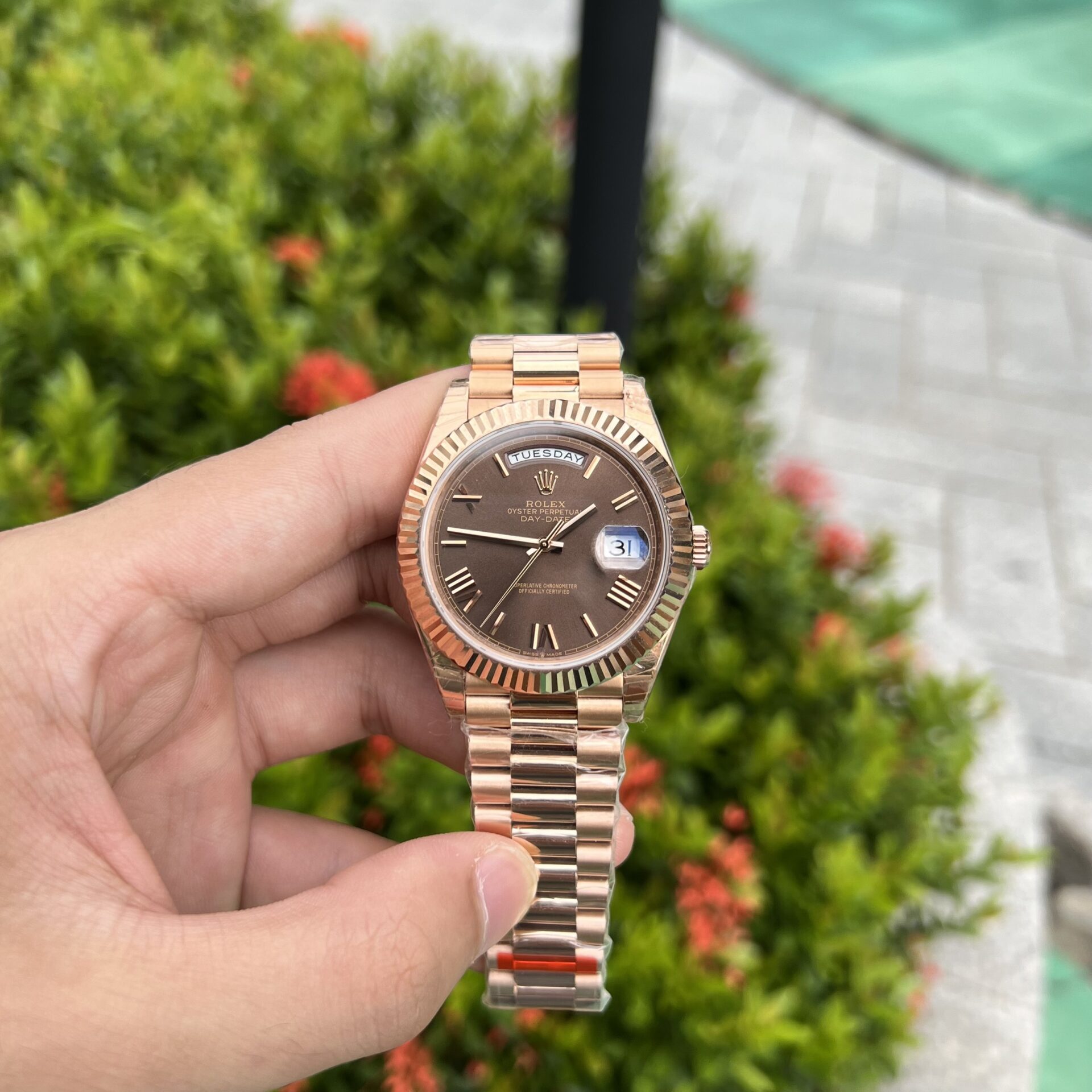 Rolex Day-Date Replica 1:1 Watch Chocolate Dial EW Factory 40mm