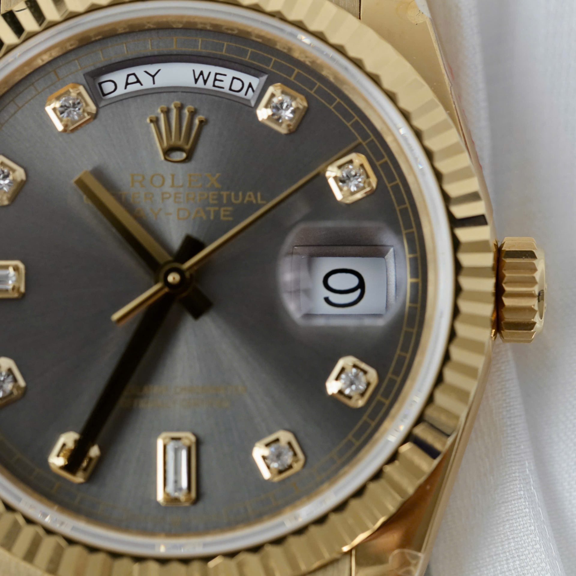 Rolex Day-Date M128238 Replica Watch Gray Dial Weight 159Gram QF Factory 36mm