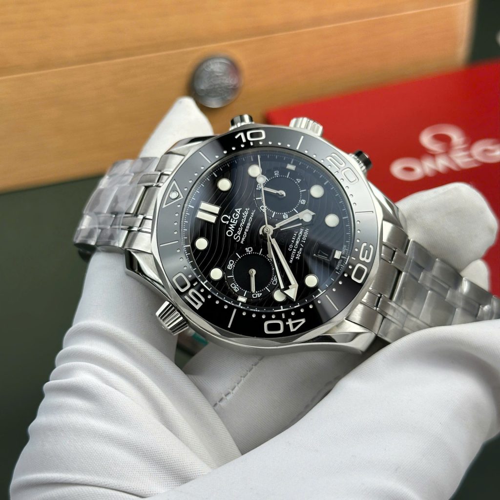 Omega Copies Watches Seamaster Diver 300M Chronograph Dial Black N1 Factory 44mm
