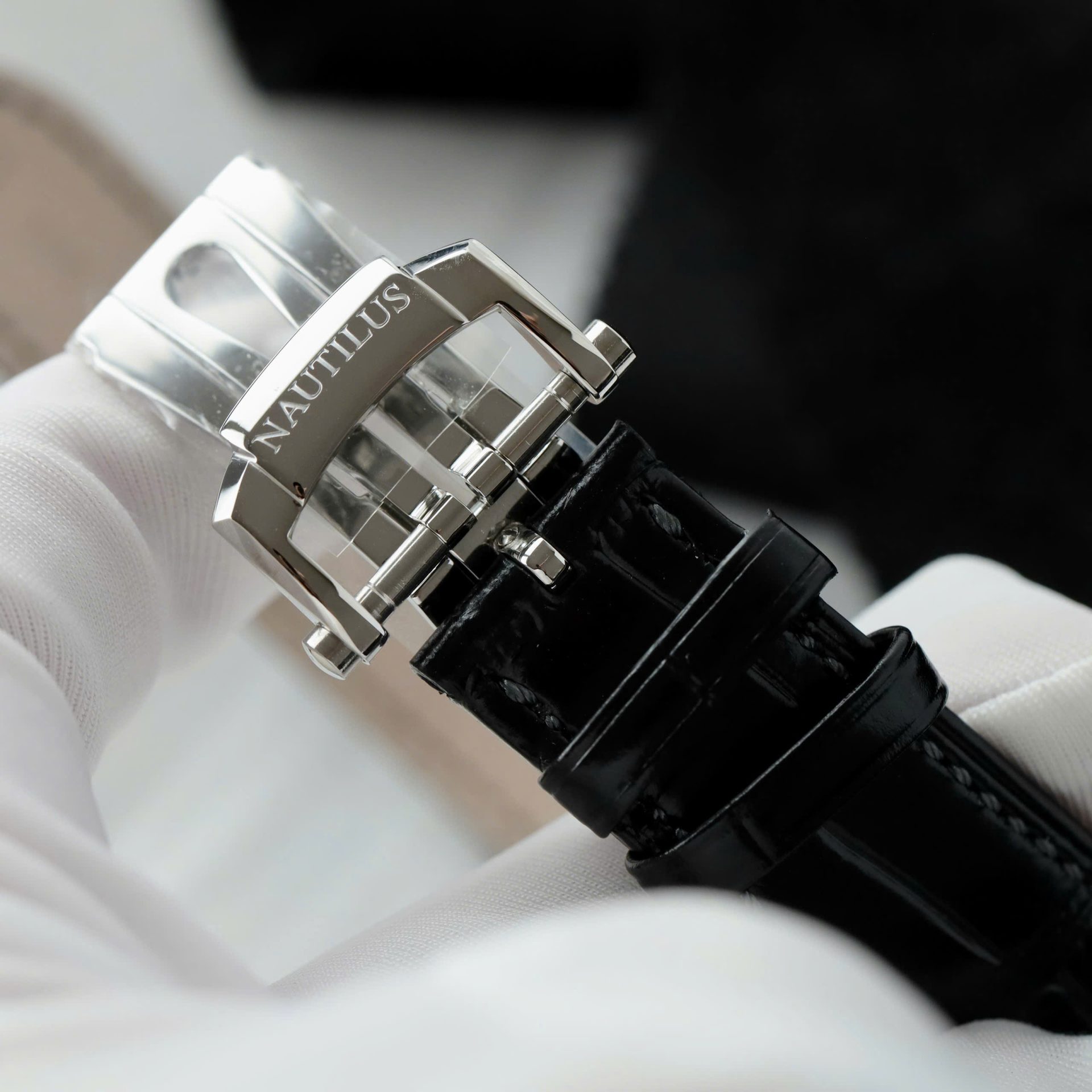 Patek Philippe Copies Watches Nautilus 5724 Gray Dial Leather Strap PPF Factory 40mm