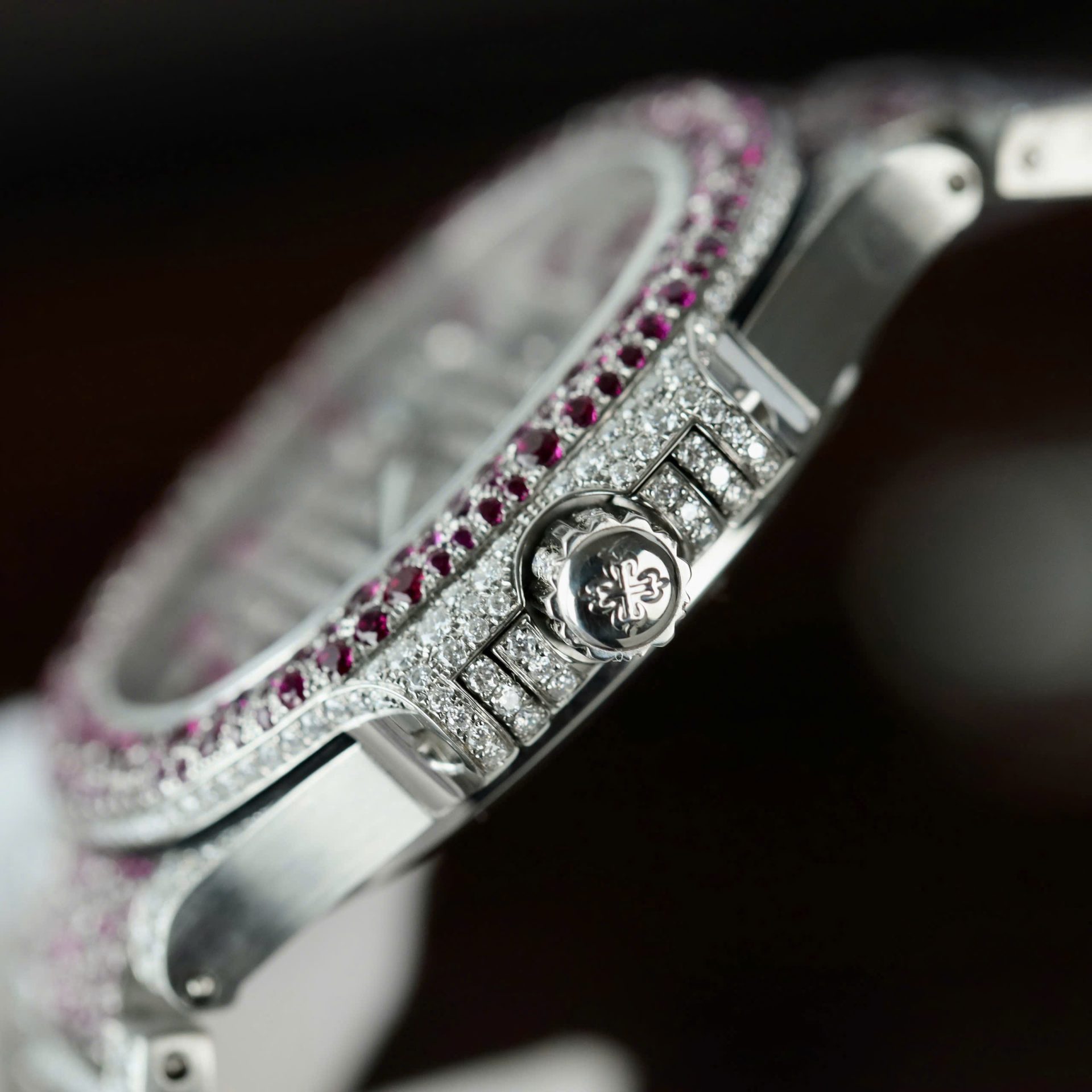 Patek Philippe Replica Watches Nautilus Haute Joaillerie 7118 Custom Full Moissanite Diamonds 35.2mm