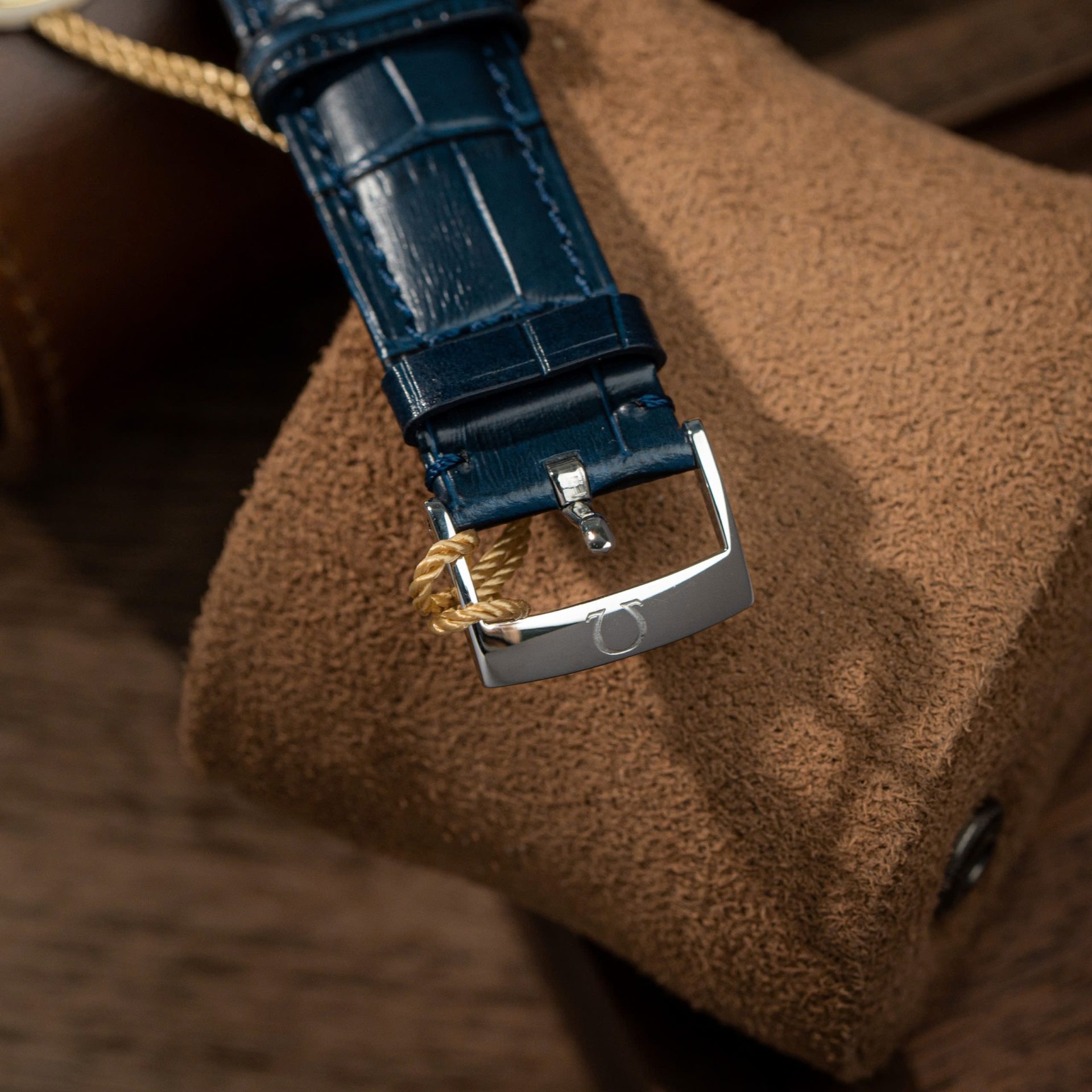 Omega De Ville Prestige Power Reserve Replica 11 Watch Blue Leather Strap 39.5mm