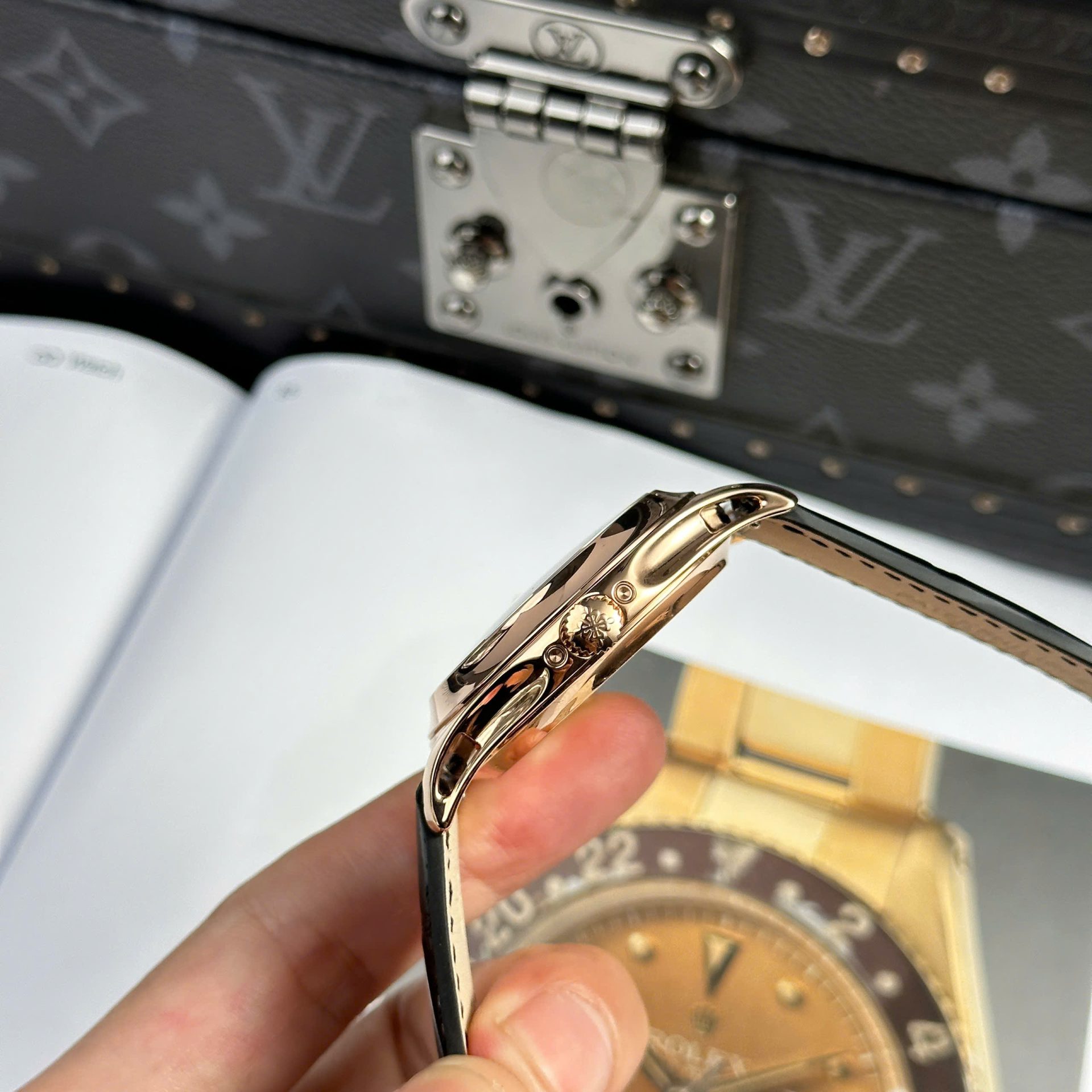 Patek Philippe Complications 5205R Replica Watch Black Dial Rose Gold 40mm