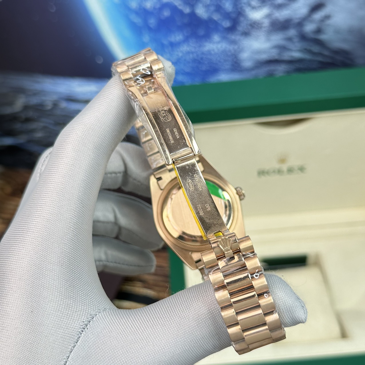 Rolex Fake Watch Day-Date Rose Gold Lava Dial BP Factory 40mm