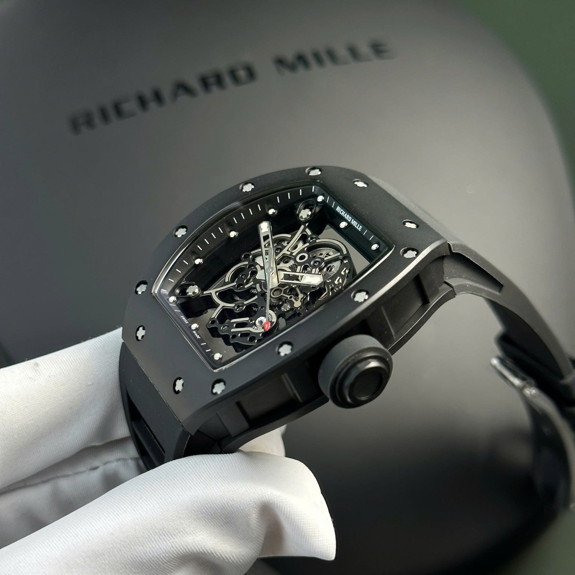 Richard Mille Replica Watch RM055 Black Ceramic Rubber Strap BBR Factory 42,7 49,9mm