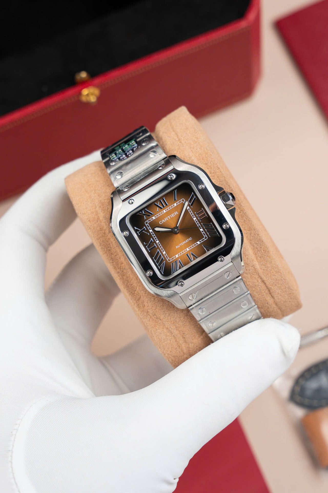 Cartier Santos WSA0065 Replica Watch Women Dial Brown BV Factory 35mm