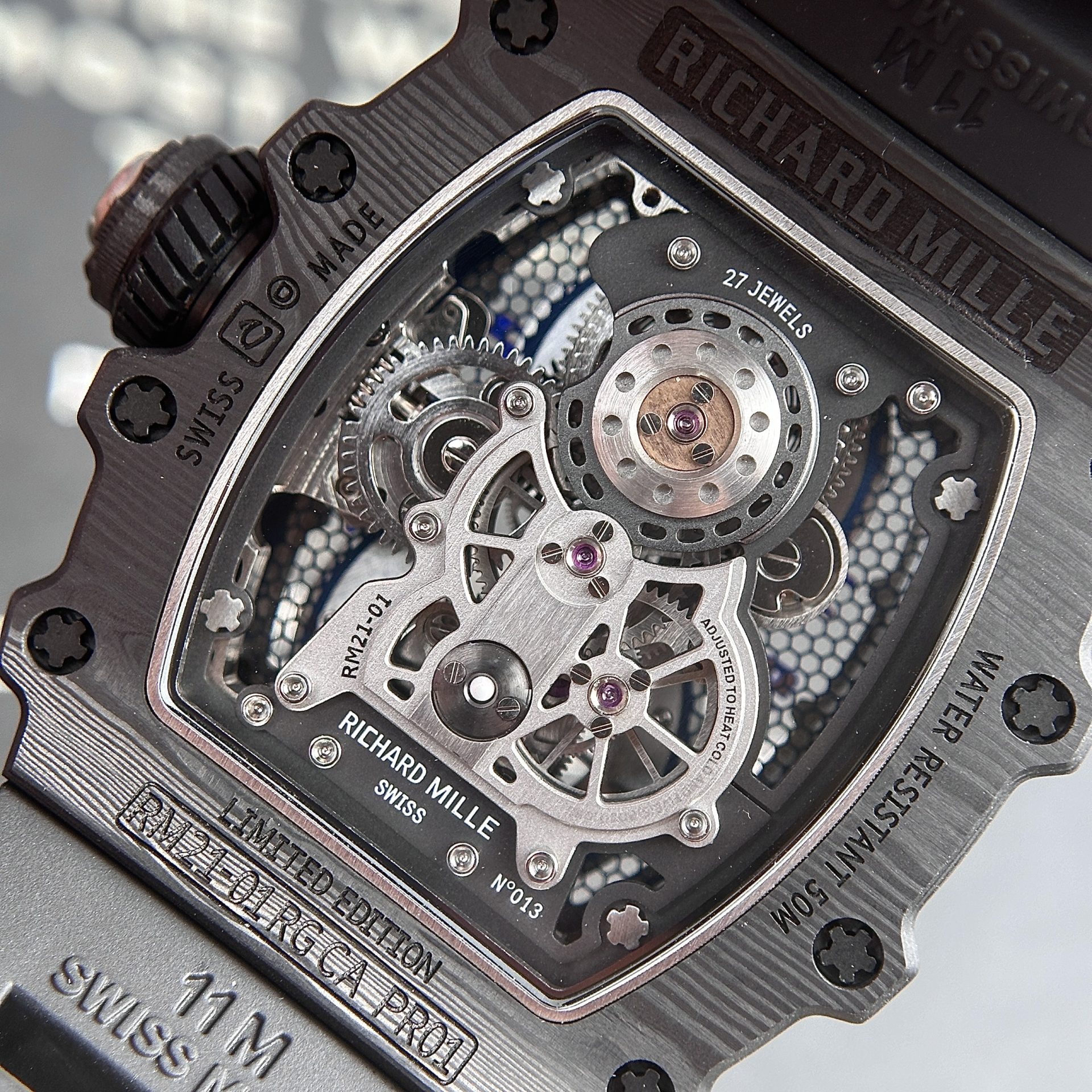 Richard Mille Replica Watch RM21-02 Tourbillon Aerodyne Rubber Strap 43mm