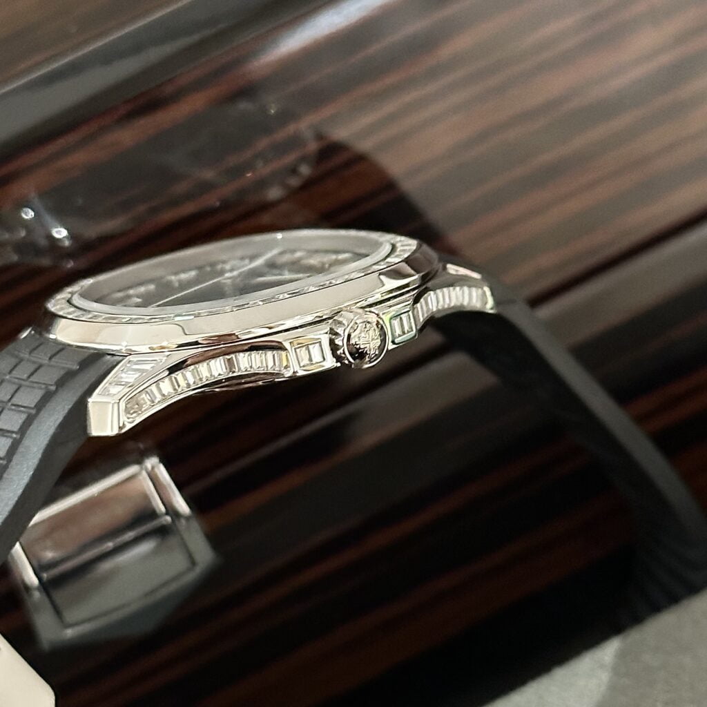 Patek Philippe Replica Watch Aquanaut 5167 Custom Moissanite Baguette Diamonds 40mm