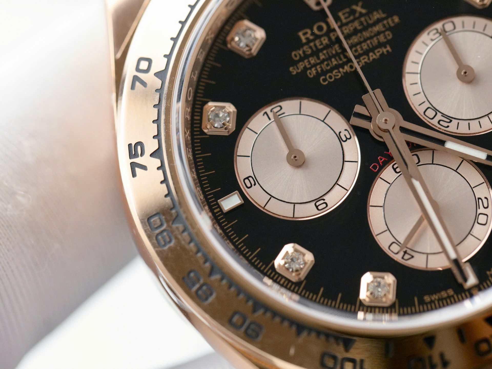 Rolex Daytona 126505 Rose Gold Best Replica Watch Black Dial 40mm