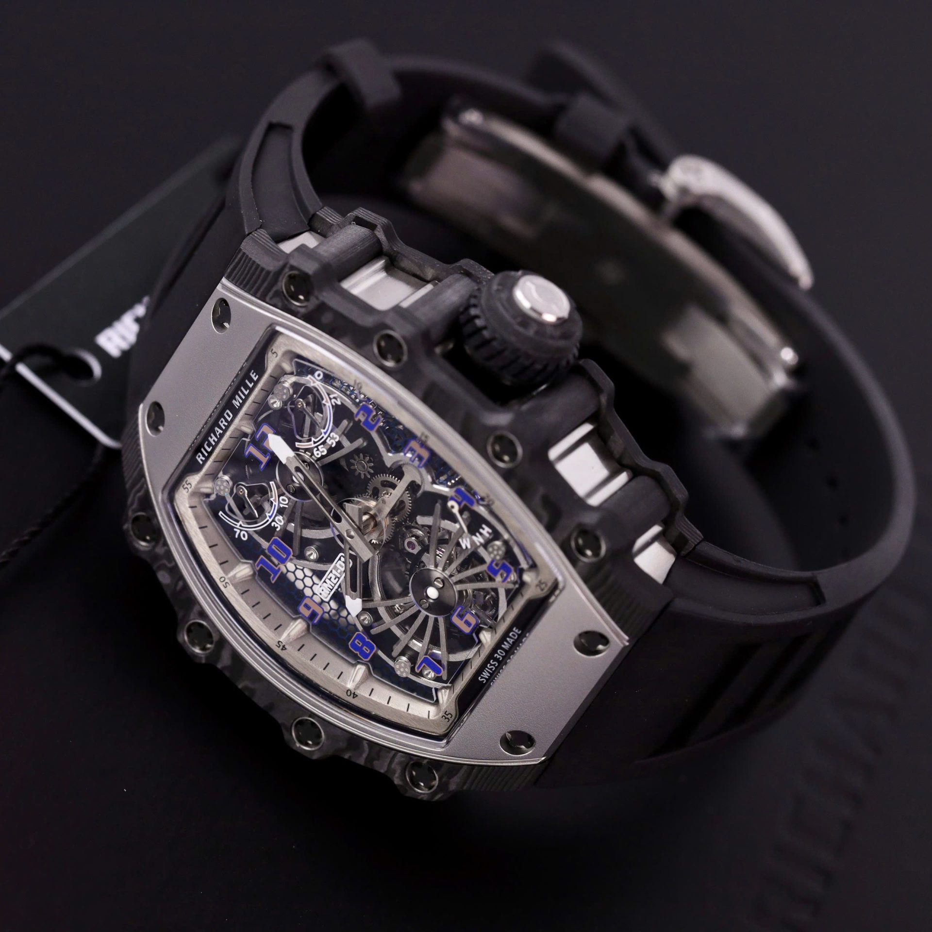 Richard Mille RM21-01 Tourbillon Best Replica Watch Rubber Strap 45mm