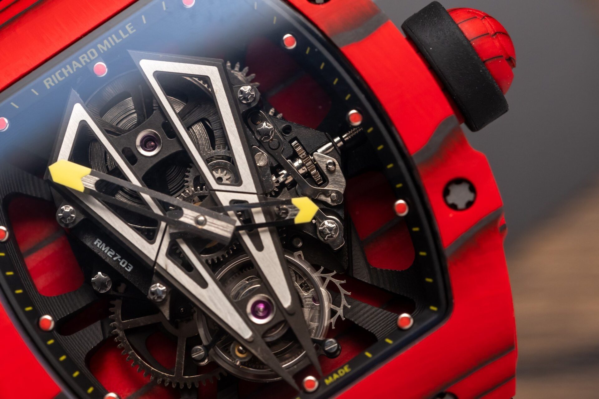 Richard Mille Replica Watch RM27-03 Tourbillon Rafael Nadal Red Carbon 44mm