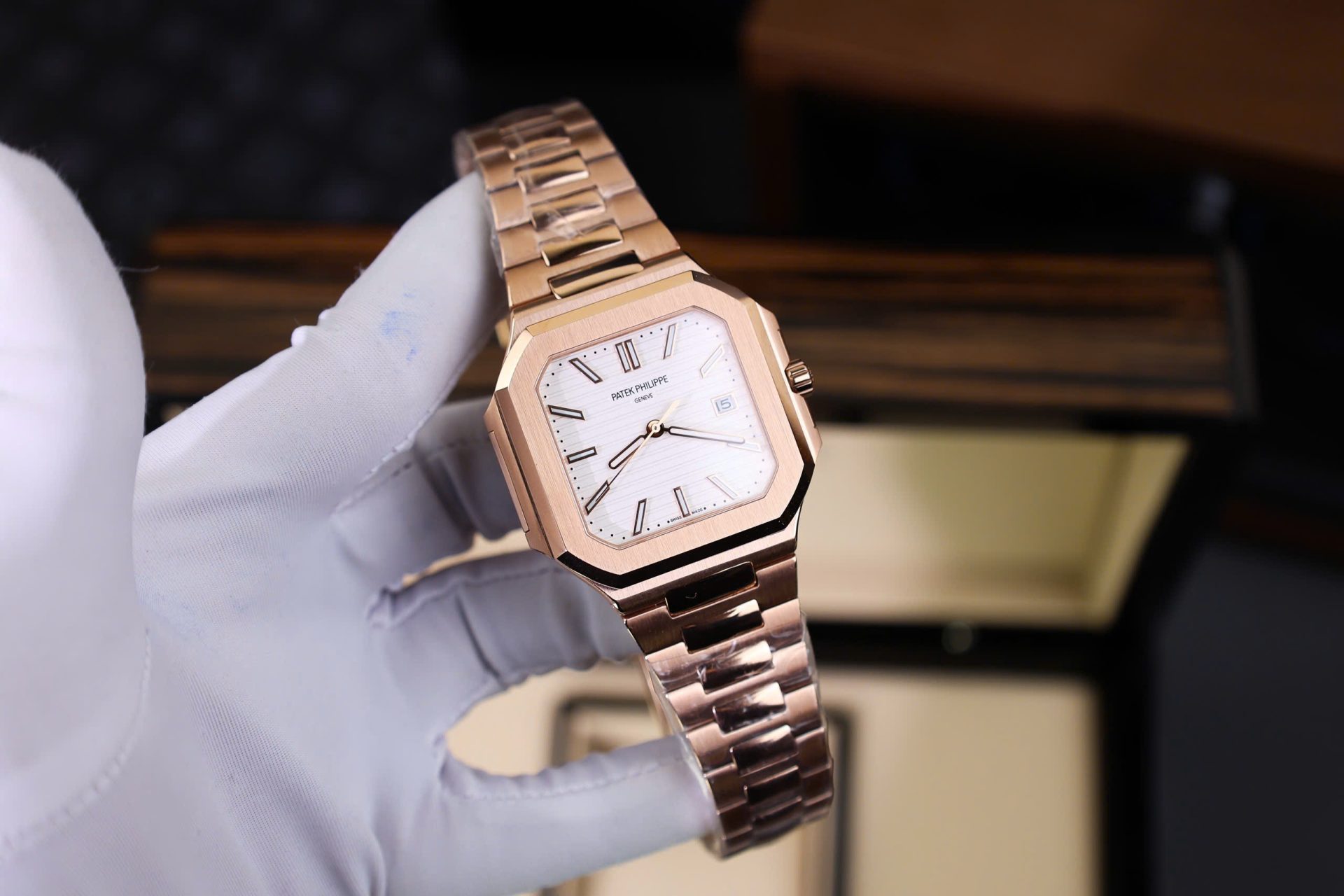 Patek Philippe Cubitus 5821 Replica Watch Rose Gold White Dial TW Factory 45mm