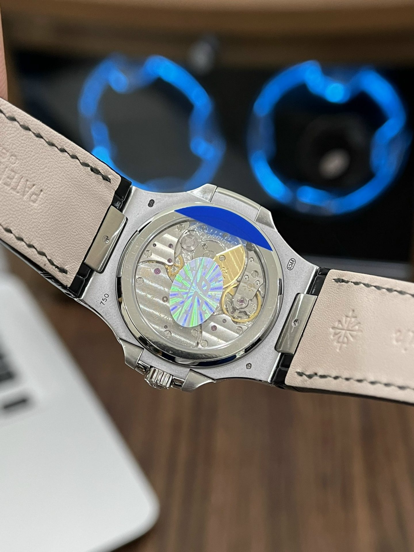 Patek Philippe Replica Watch Nautilus 5712 Blue Dial Leather Strap PPF Factory 40mm