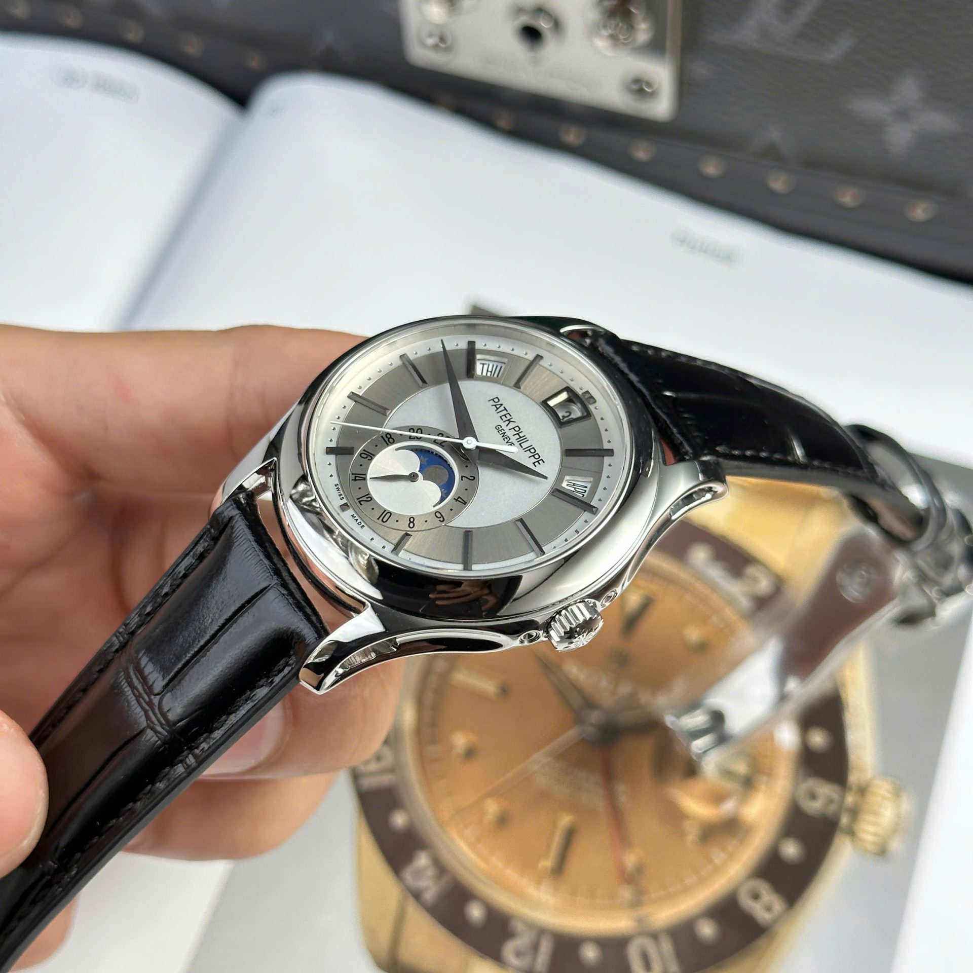 Patek Philippe Complications 5205G Replica Watch Leather Strap 40mm