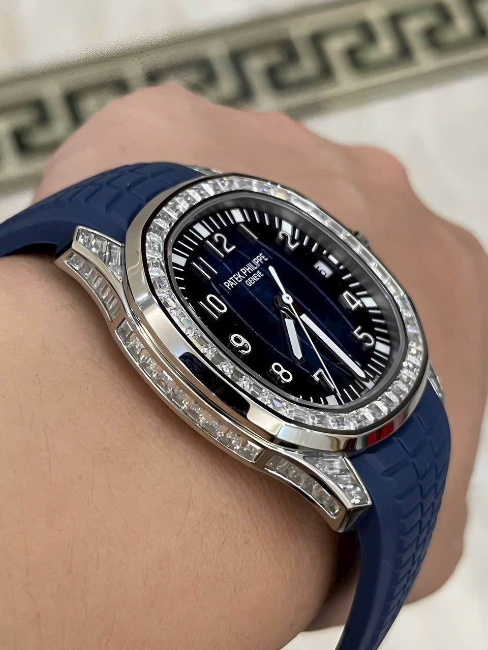Patek Philippe Replica Watches Aquanaut 5168G Blue Rubber Strap GR Factory 42mm