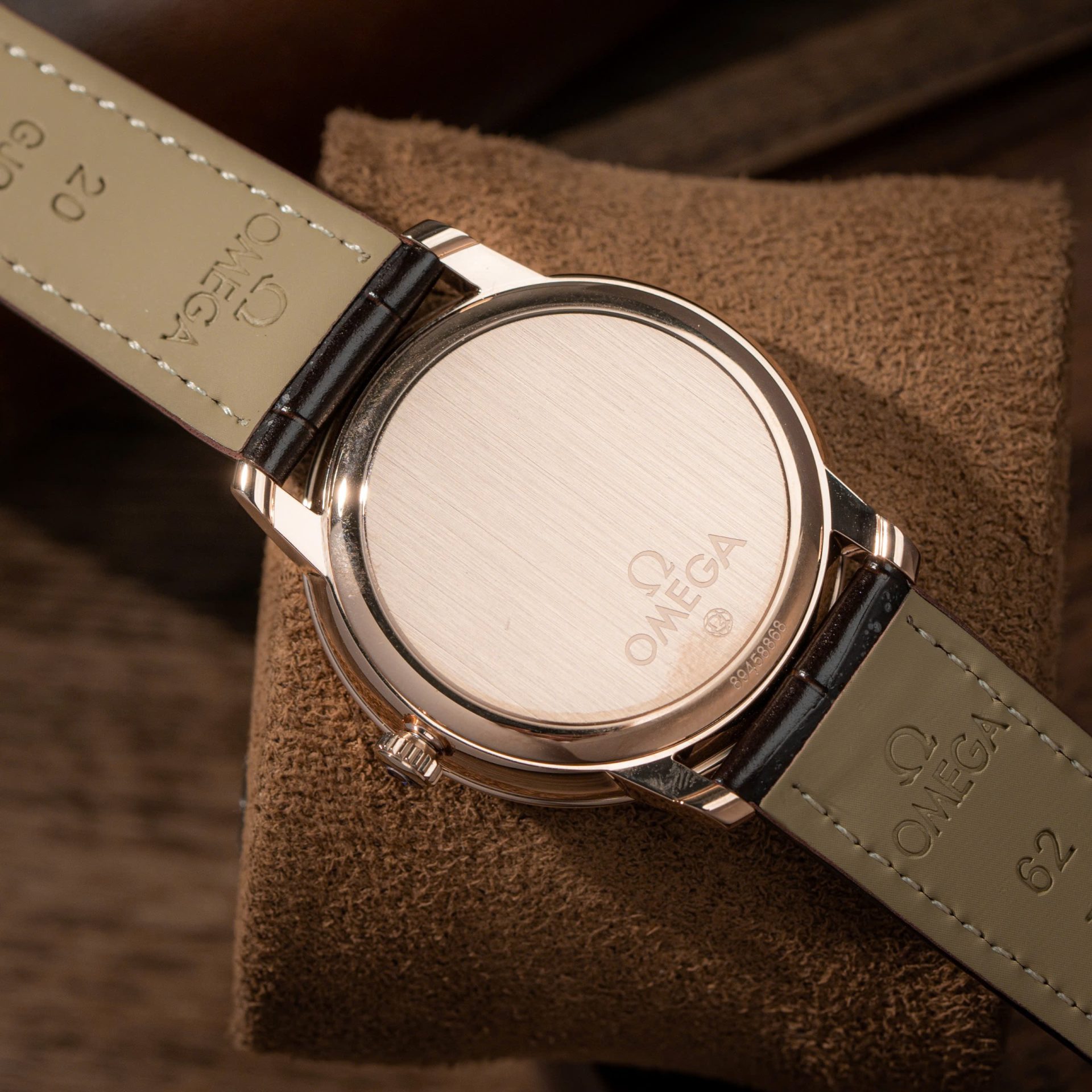 Omega De Ville Prestige Power Reserve Replica Watches Brown Leather Strap 39.5mm