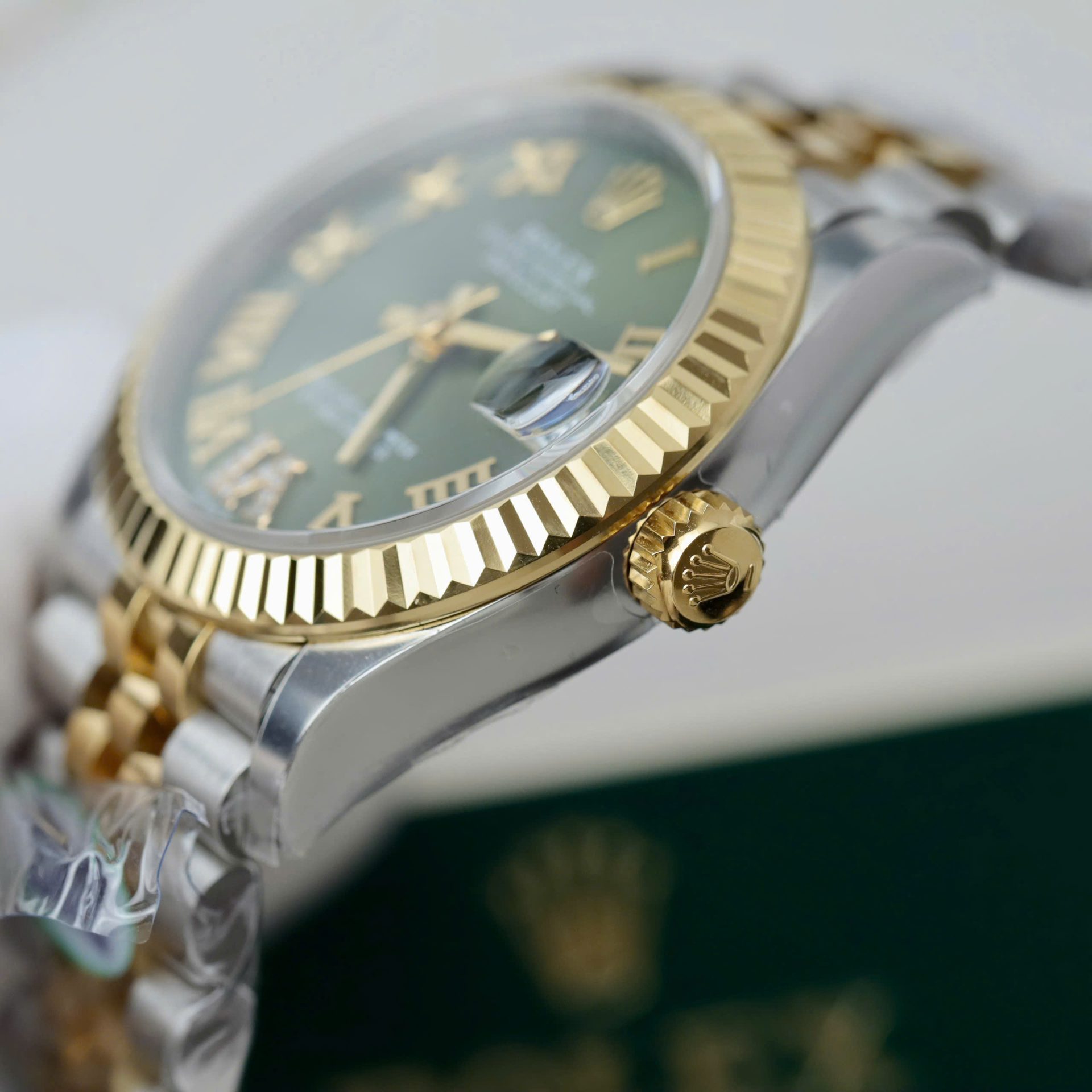 Rolex DateJust Best Replica Watch Green Dial Jubilee Strap THB Factory 31mm