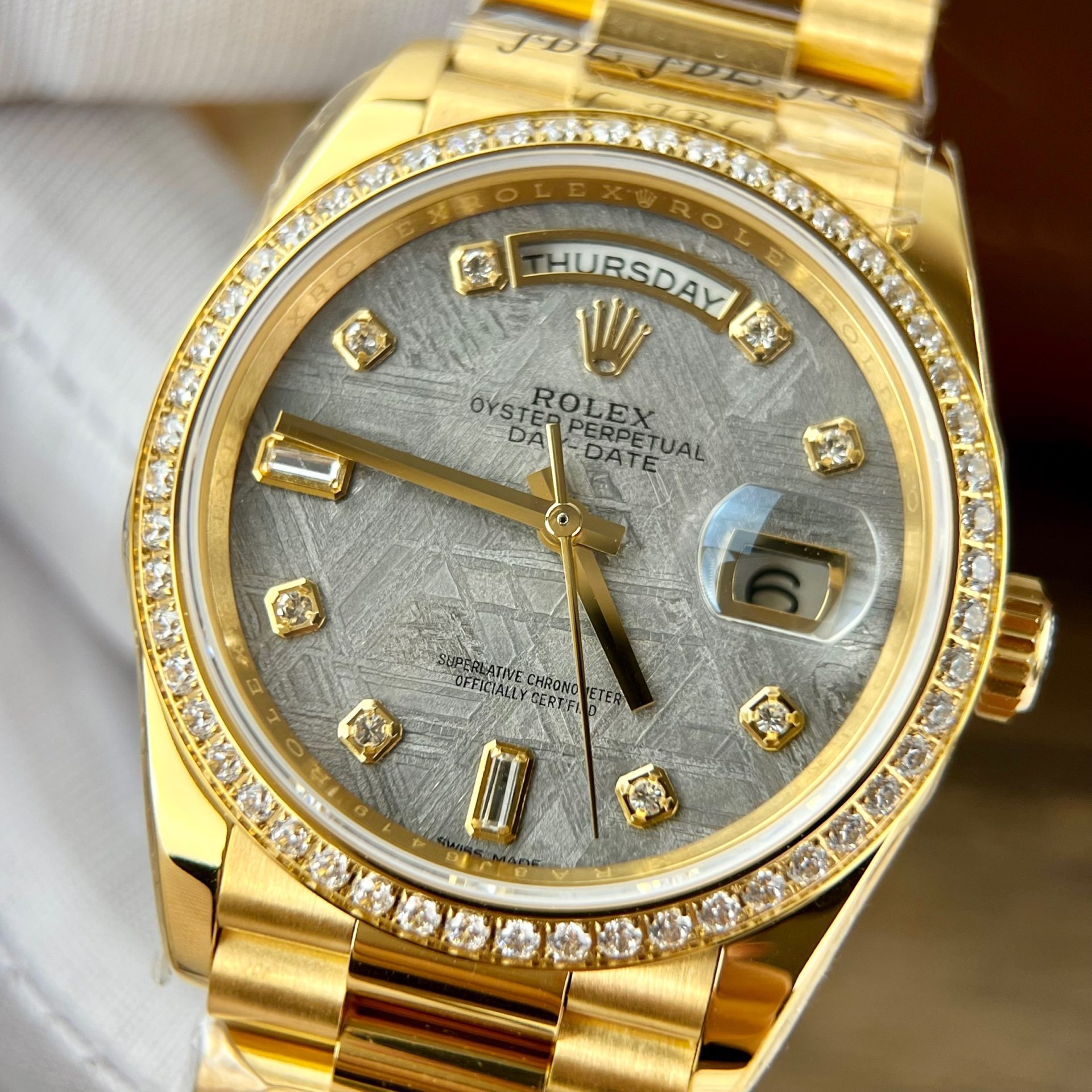 Rolex Fake Watch Day-Date Meteorite Dial RA Factory 36mm