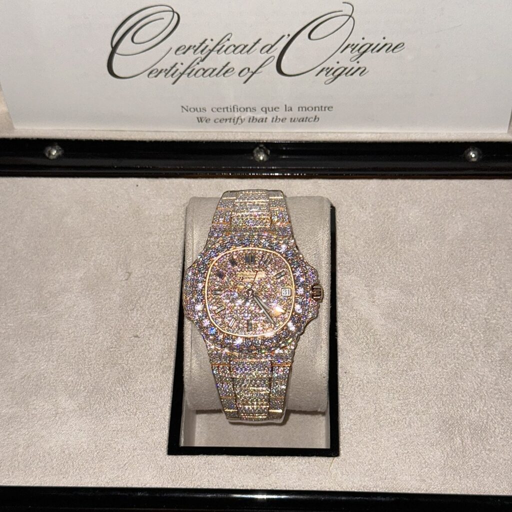Patek Philippe Best Replica Watch Nautilus 5719 Gold Wrapped Moissanite Diamonds Custom 40mm