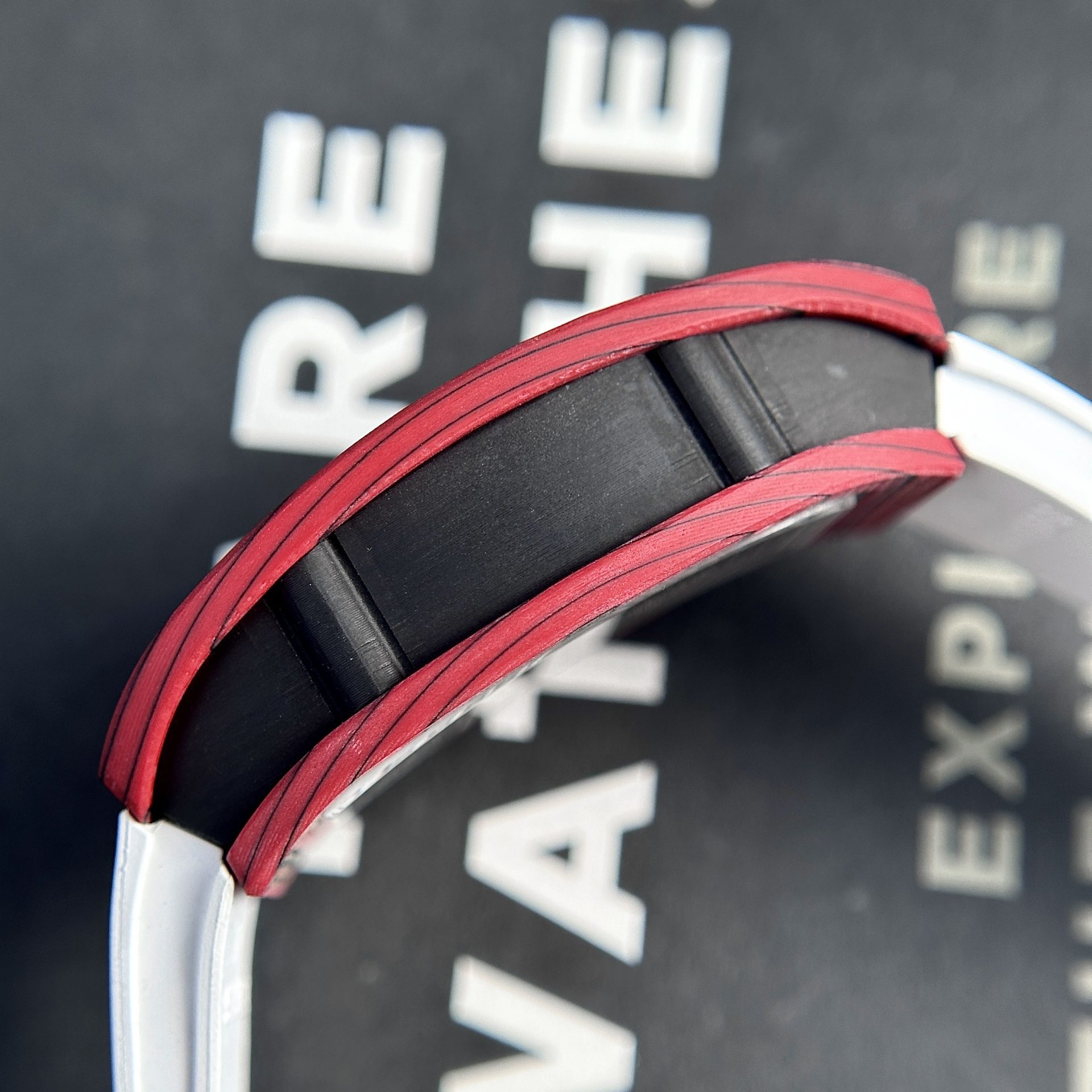 Richard Mille Best Replica Watch RM07-01 Red Carbon Rubber Strap 32x46mm