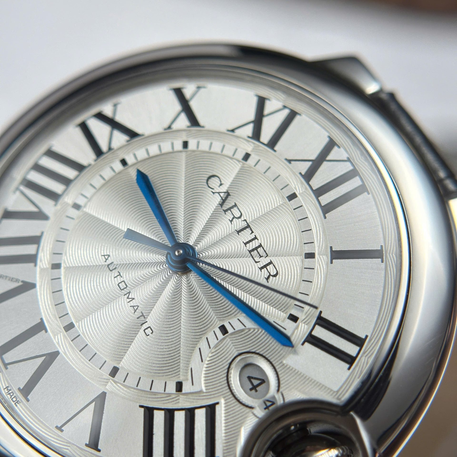 Cartier Ballon Bleu Replica 11 Watch White Dial Leather Strap AF Factory 40mm