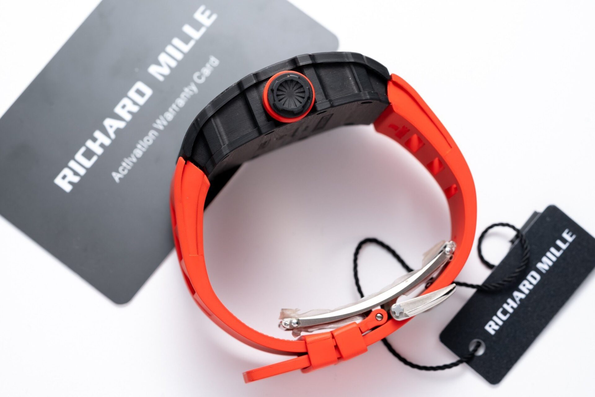 Richard Mille RM35-01 Replica 1:1 Watch Red Rubber Strap 45mm