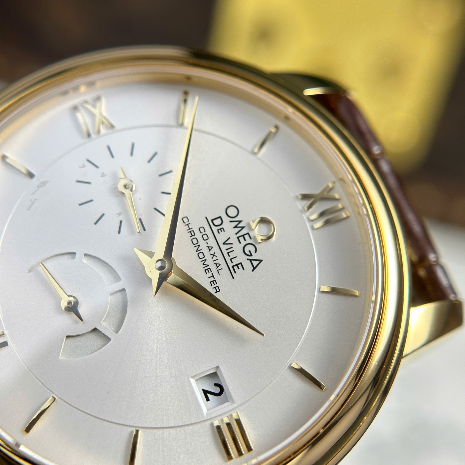 Omega De Ville Prestige Power Reserve Replica 11 Watch Leather Strap 39.5mm