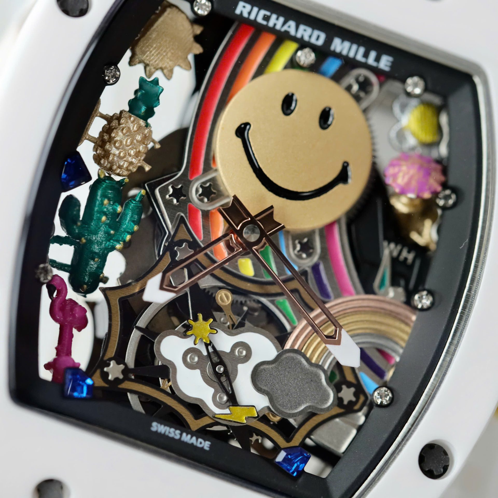 Richard Mille Best Fake Watch RM88 Smiley White Ceramic 42mm