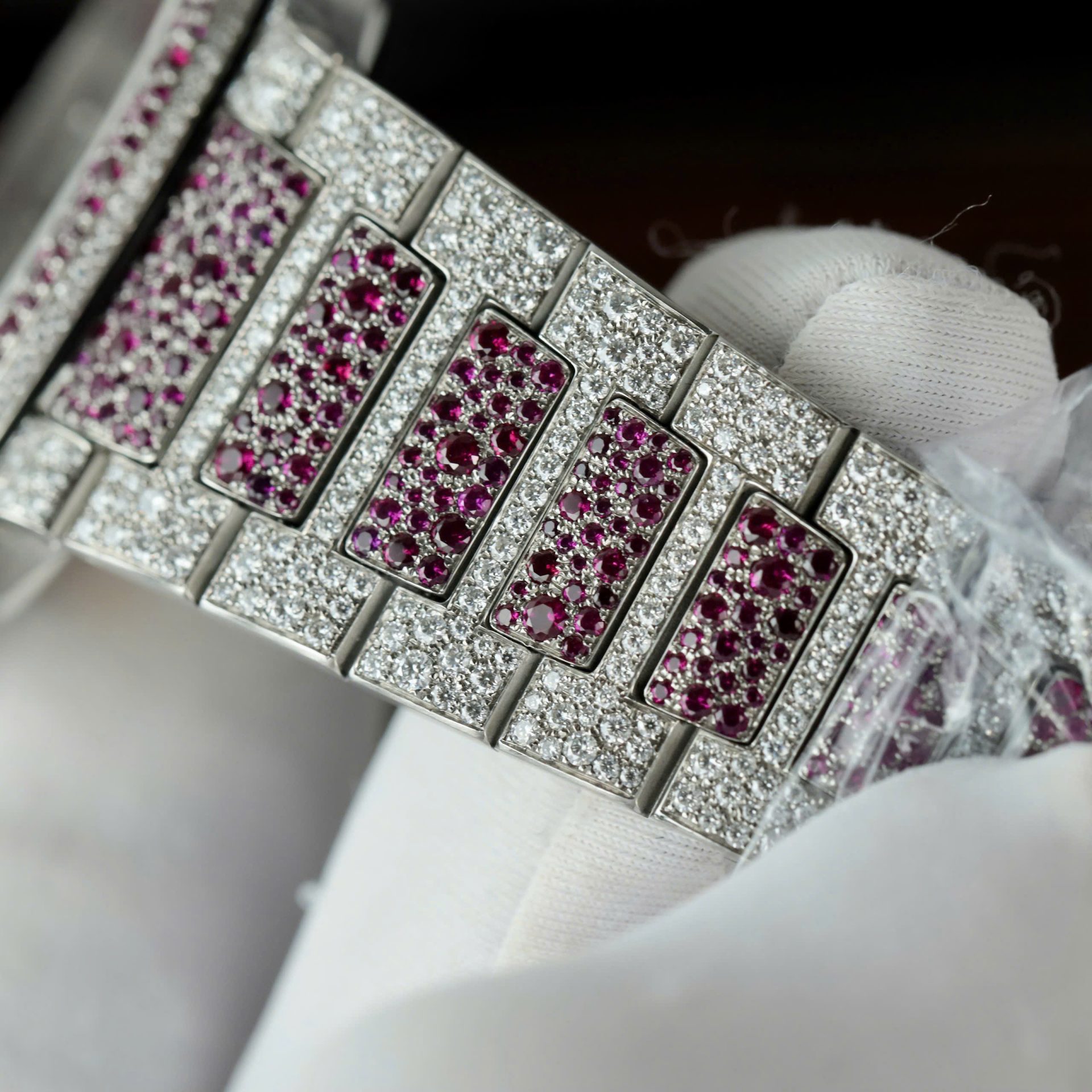 Patek Philippe Replica Watches Nautilus Haute Joaillerie 7118 Custom Full Moissanite Diamonds 35.2mm