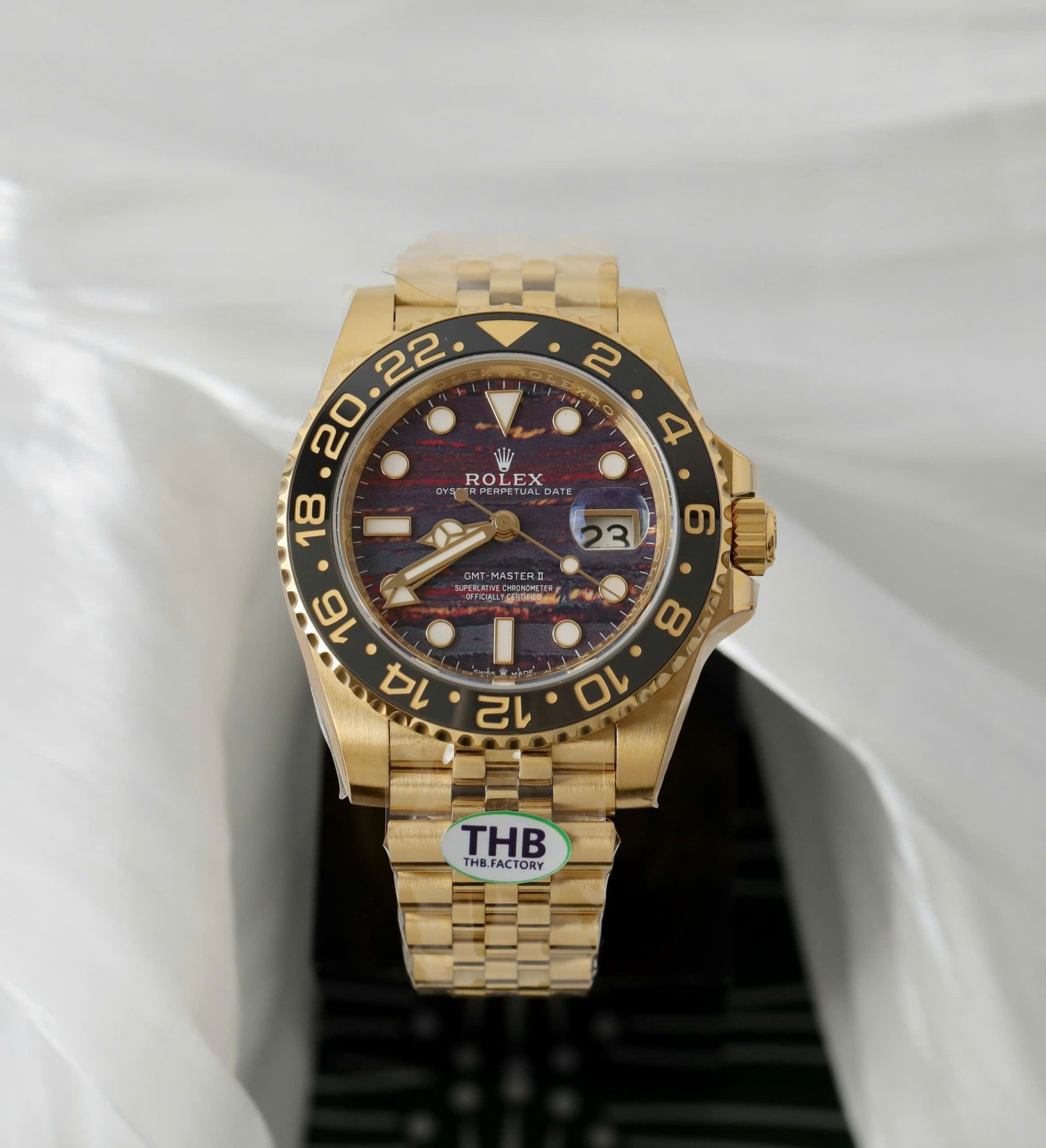 Rolex GMT-Master II 126718GRNR Replica Watch Tiger Eye Stone Dial THB Factory 40mm