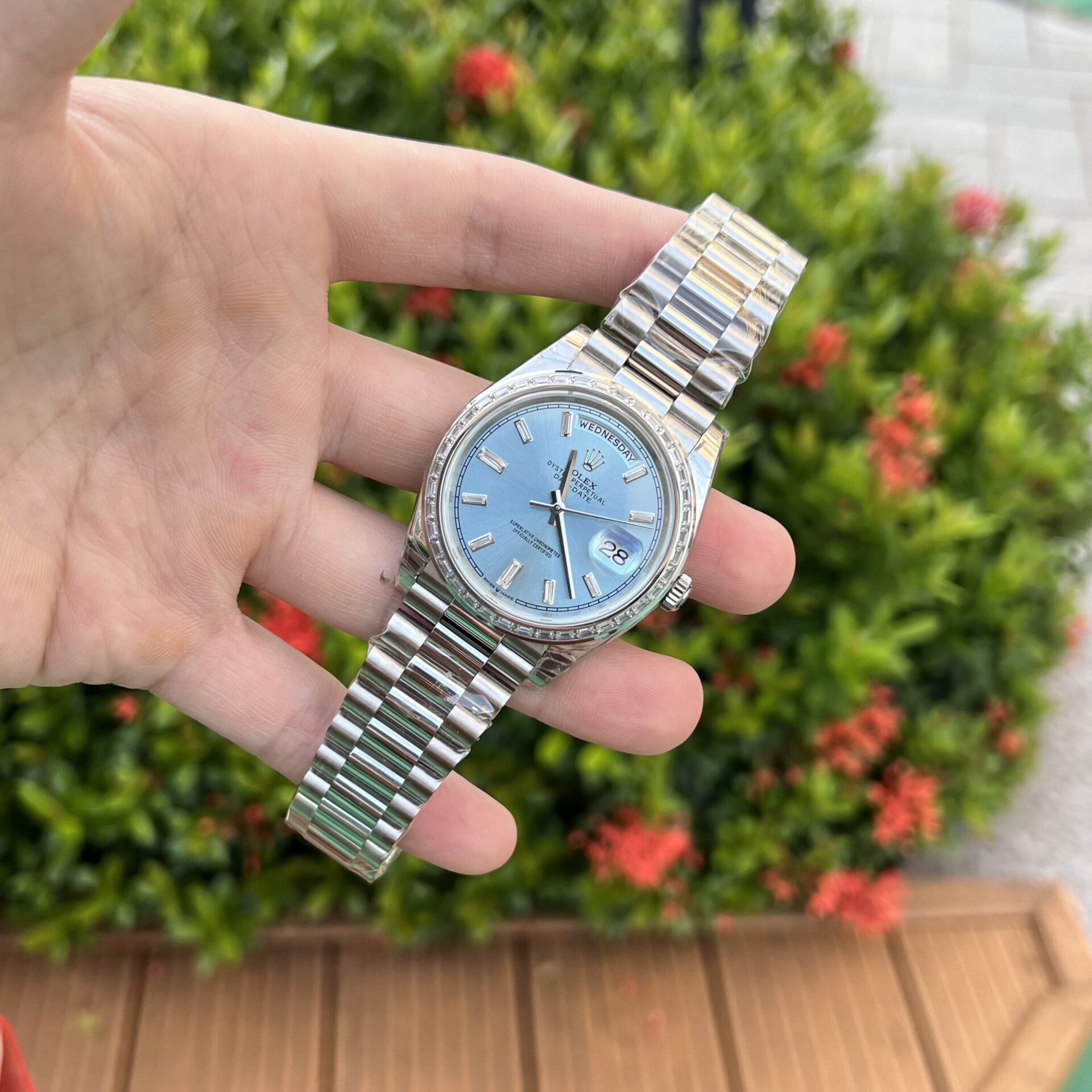 Rolex Day-Date Replica Watch Ice Blue Dial GS Factory 40mm
