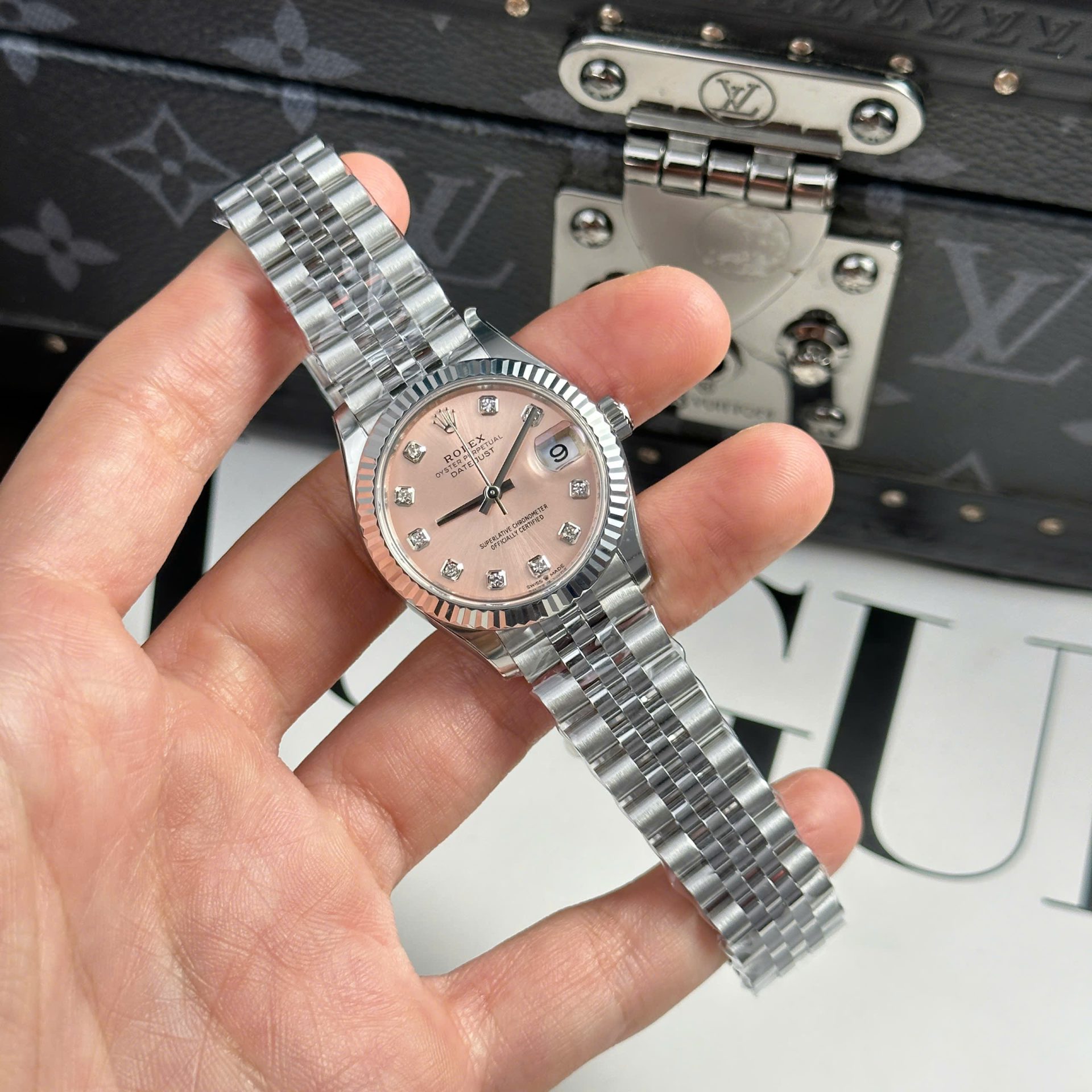 Rolex DateJust Replica Watch Dial Pink Jubilee Strap THB Factory 31mm