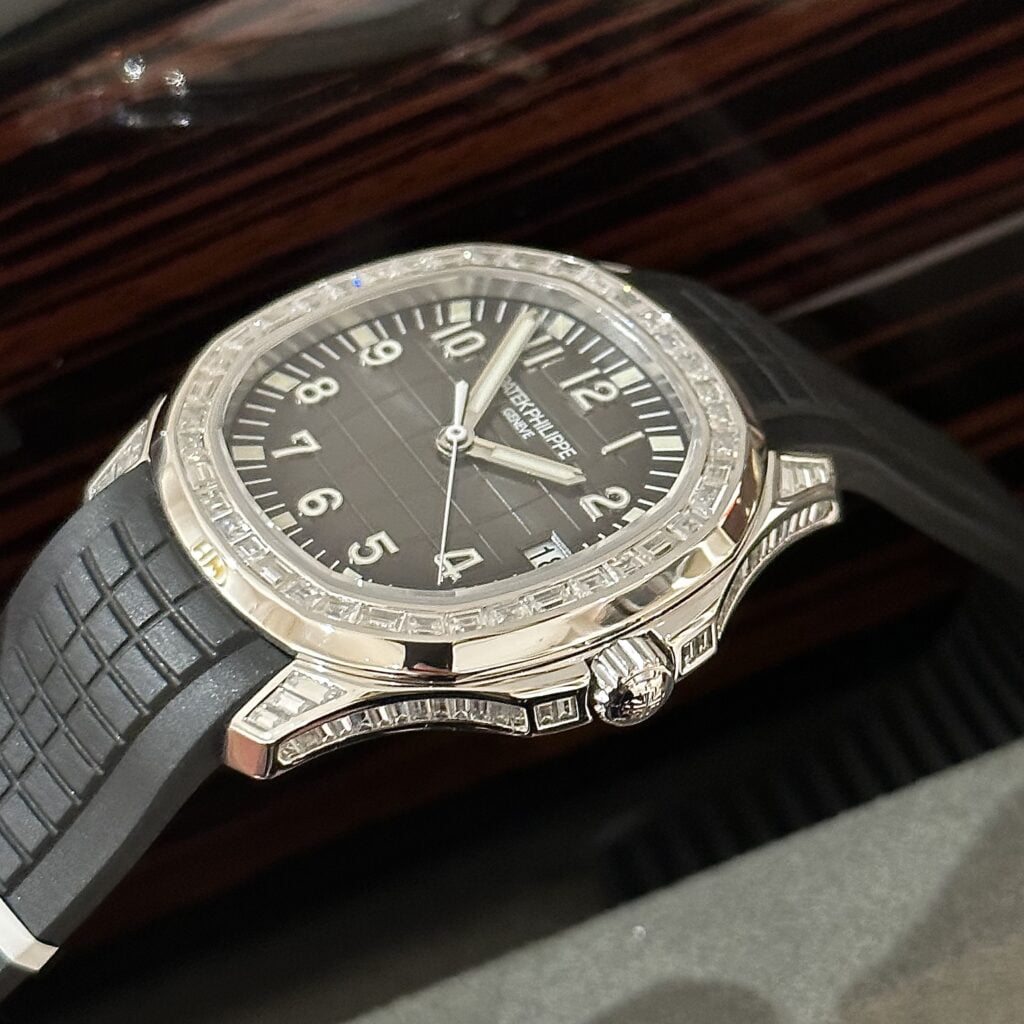 Patek Philippe Replica Watch Aquanaut 5167 Custom Moissanite Baguette Diamonds 40mm