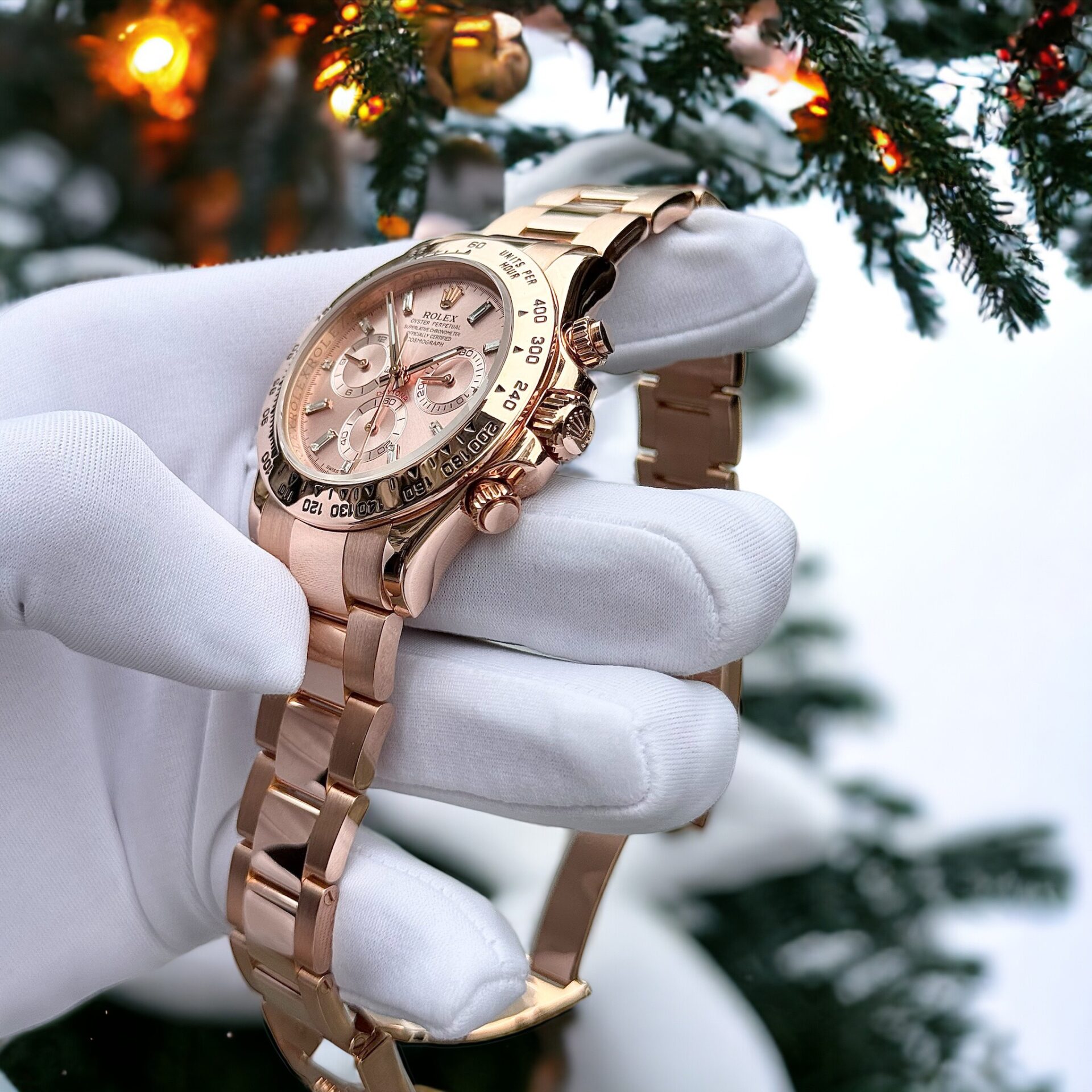 Rolex Daytona 18K Solid Rose Gold Replica Watch 40mm